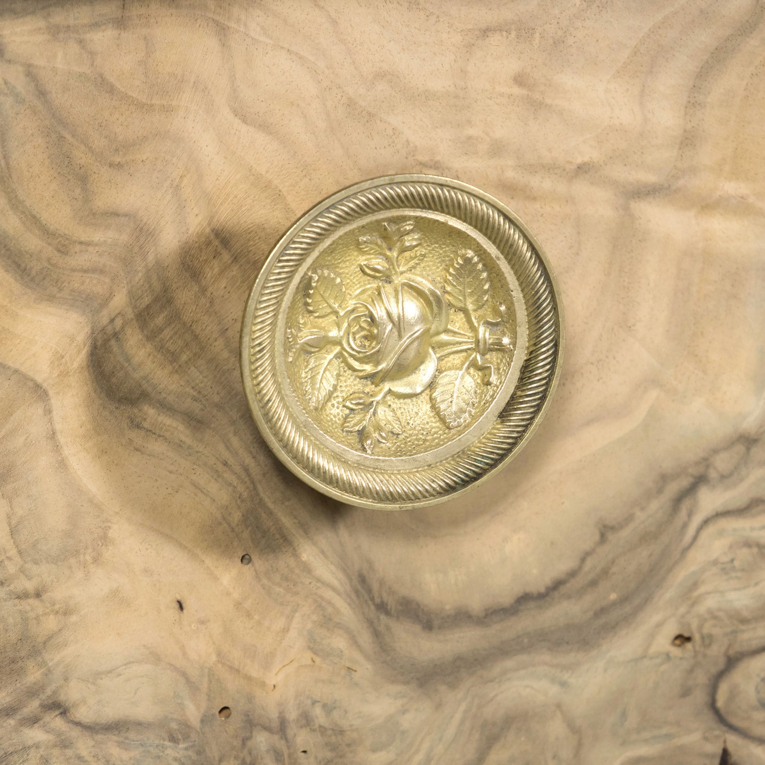 19th Century French Empire Period Bleached Walnut Commode with Marble Top and Bookmatched Front