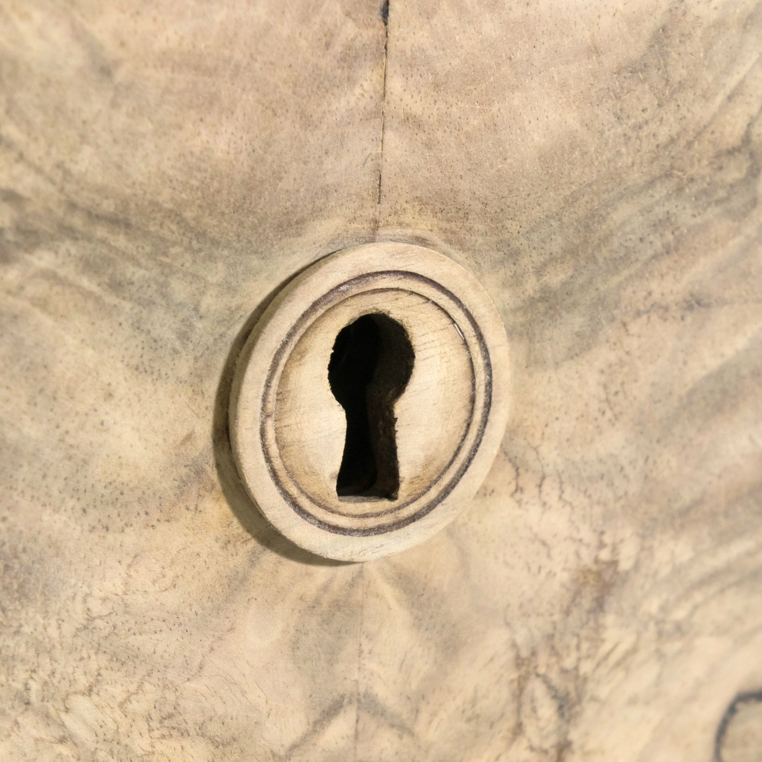 19th Century French Bleached Walnut Louis Philippe Style Commode with Bookmatched Burled Walnut Front and Marble Top