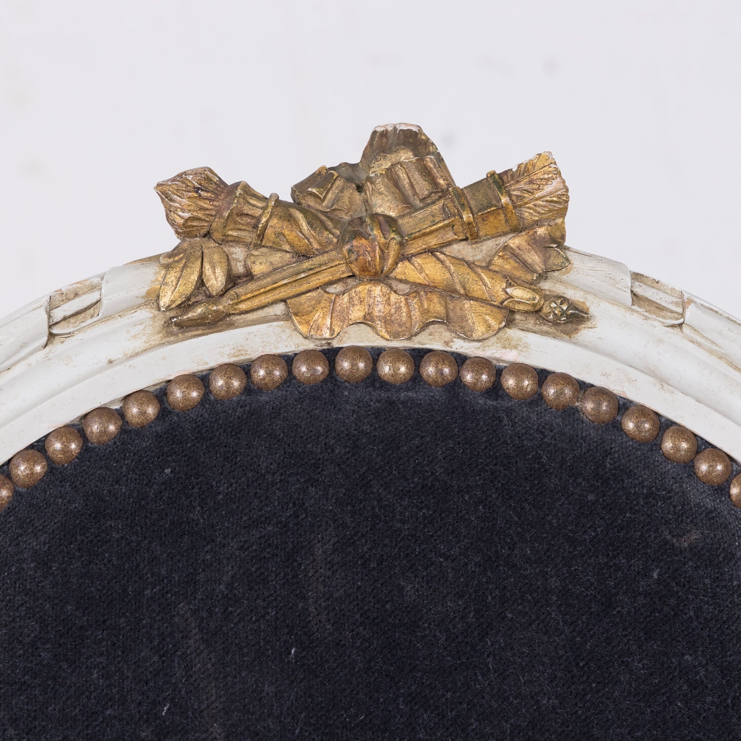 Fine Pair of Antique French Louis XVI Style Parcel Gilt and White Painted Side Chairs