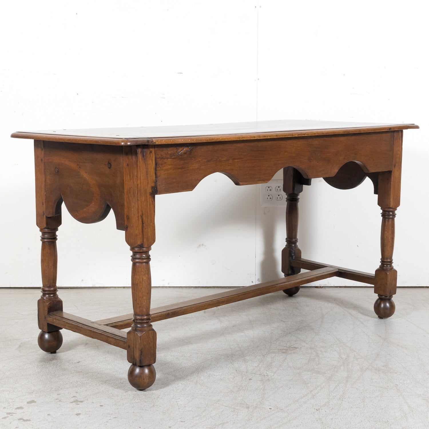 Mid-19th Century French Provincial Carved Oak Louis Philippe Period Console or Library Table