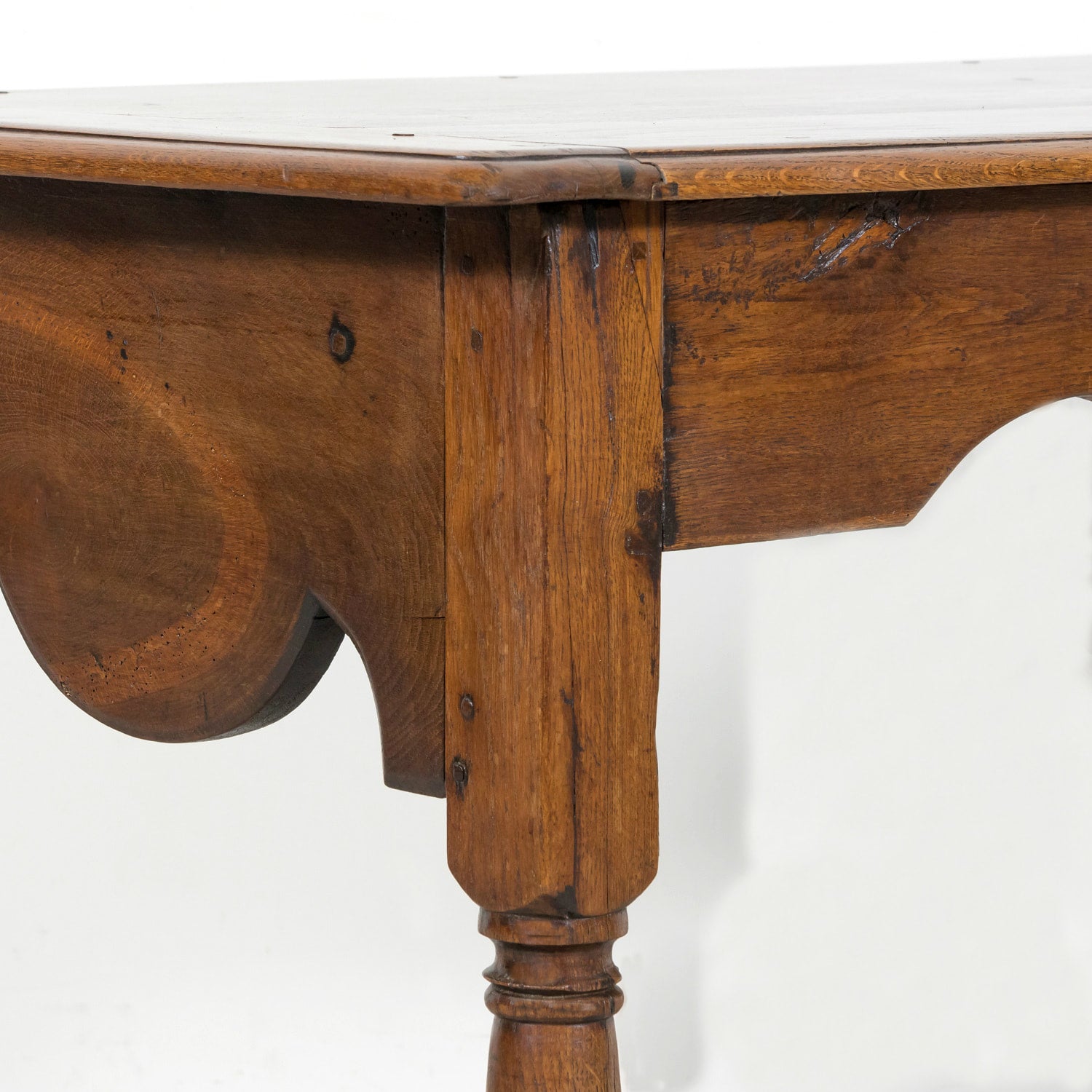 Mid-19th Century French Provincial Carved Oak Louis Philippe Period Console or Library Table