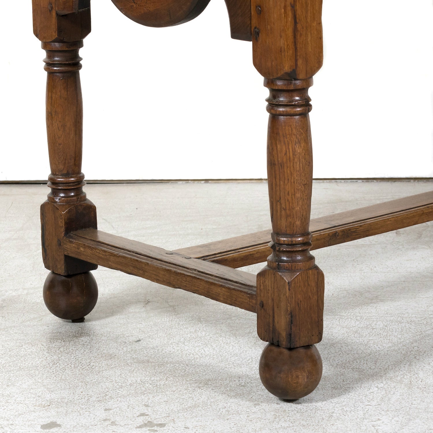 Mid-19th Century French Provincial Carved Oak Louis Philippe Period Console or Library Table