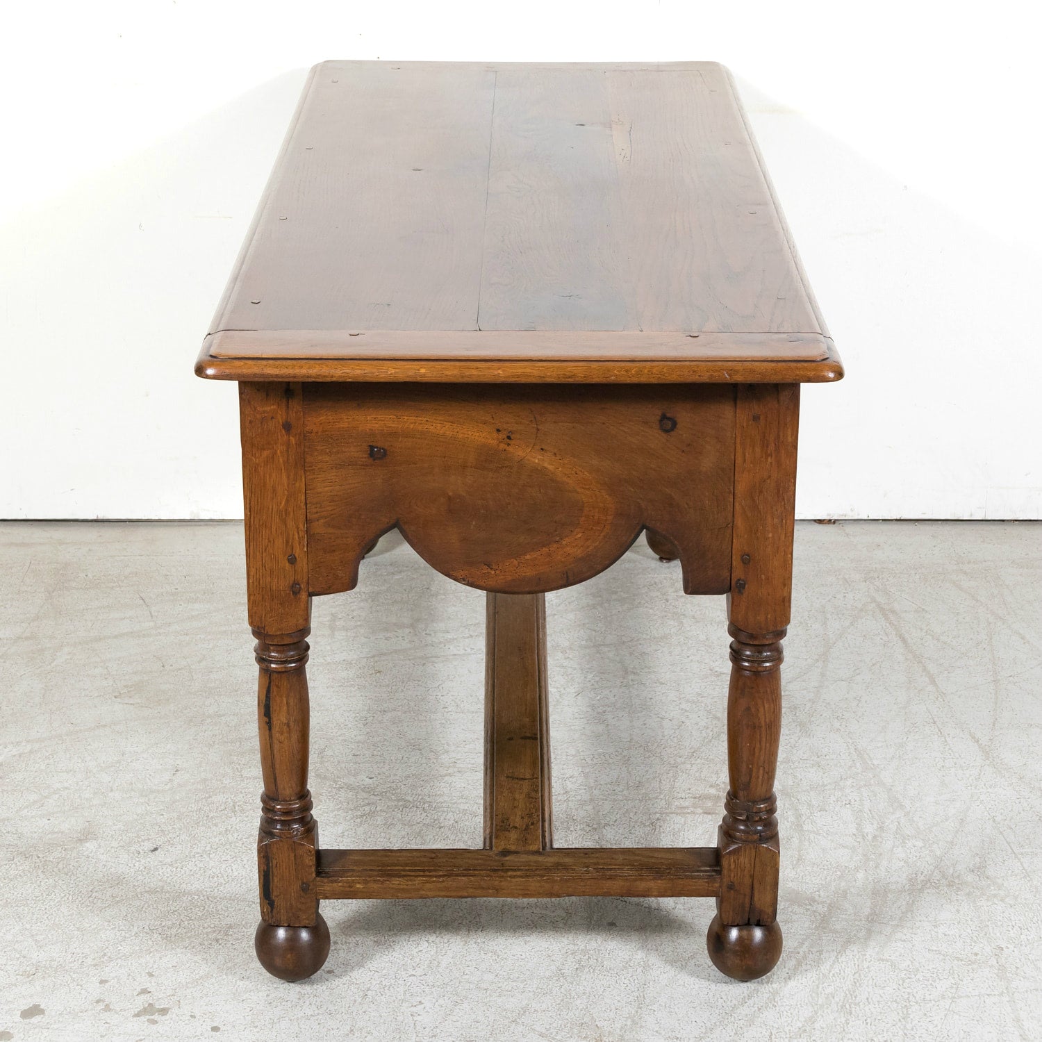 Mid-19th Century French Provincial Carved Oak Louis Philippe Period Console or Library Table