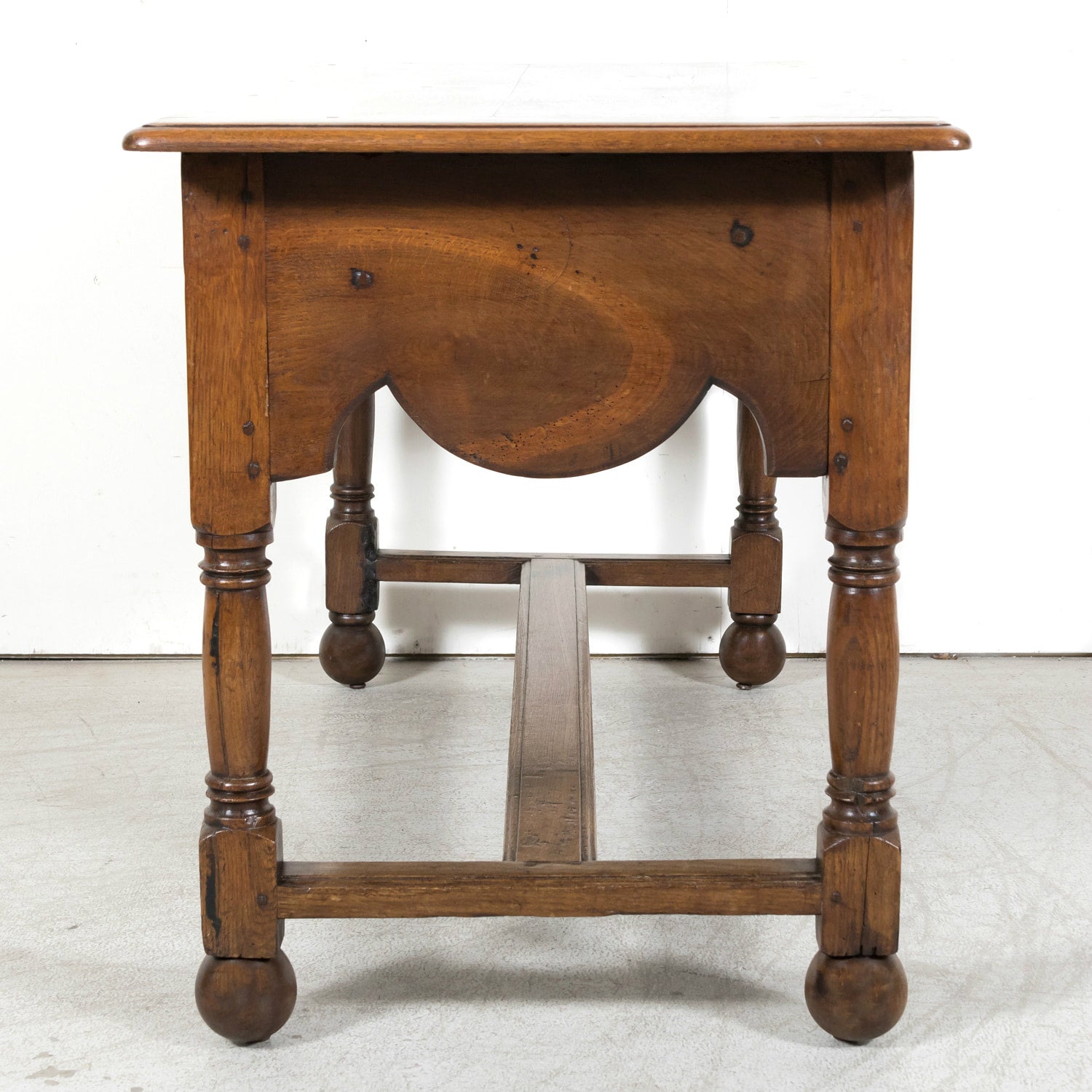 Mid-19th Century French Provincial Carved Oak Louis Philippe Period Console or Library Table