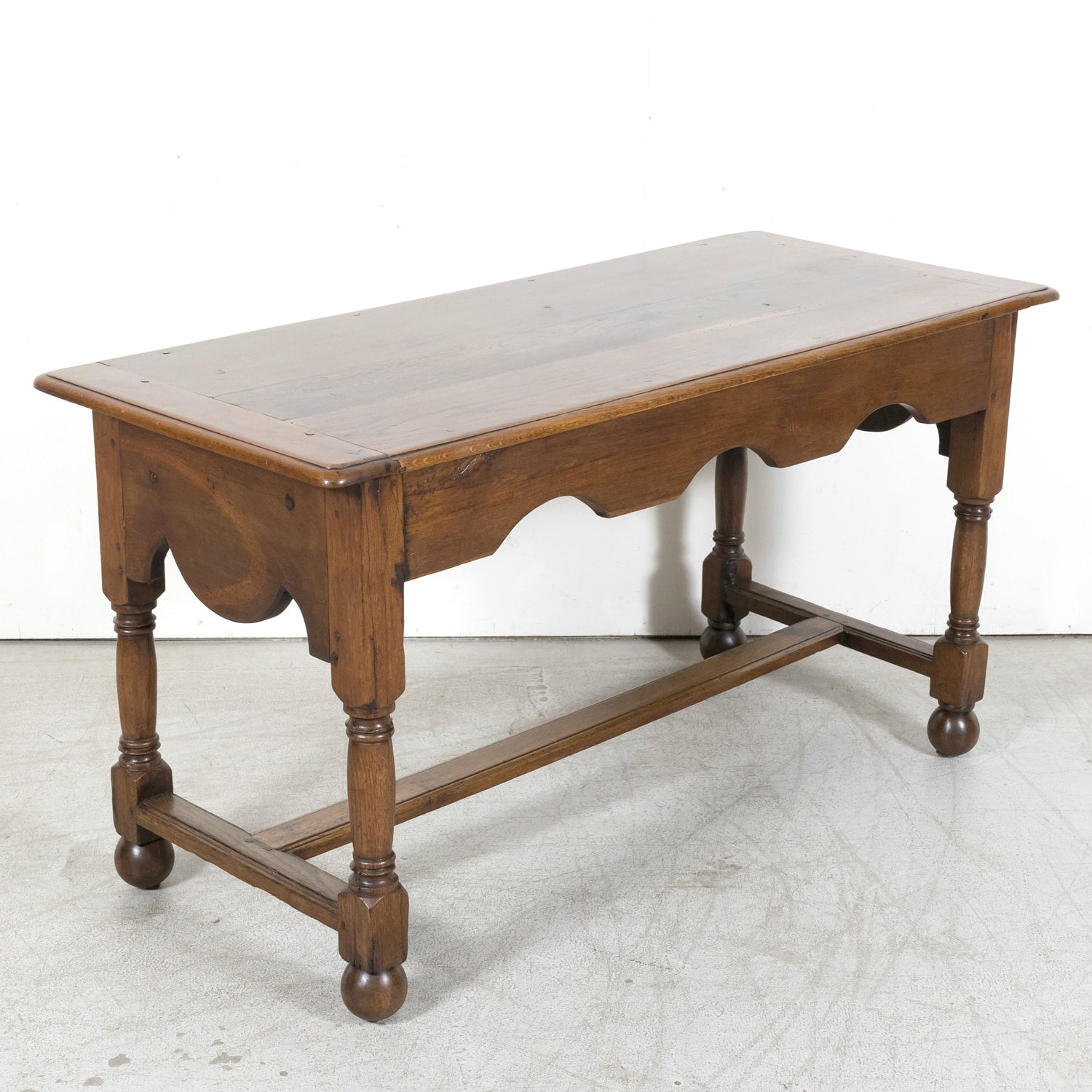 Mid-19th Century French Provincial Carved Oak Louis Philippe Period Console or Library Table