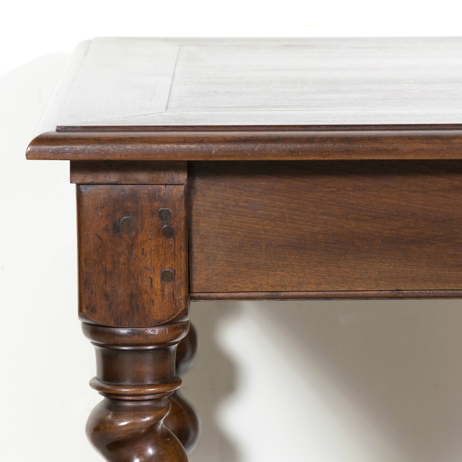 19th Century French Louis XIII Style Walnut Barley Twist Console Table