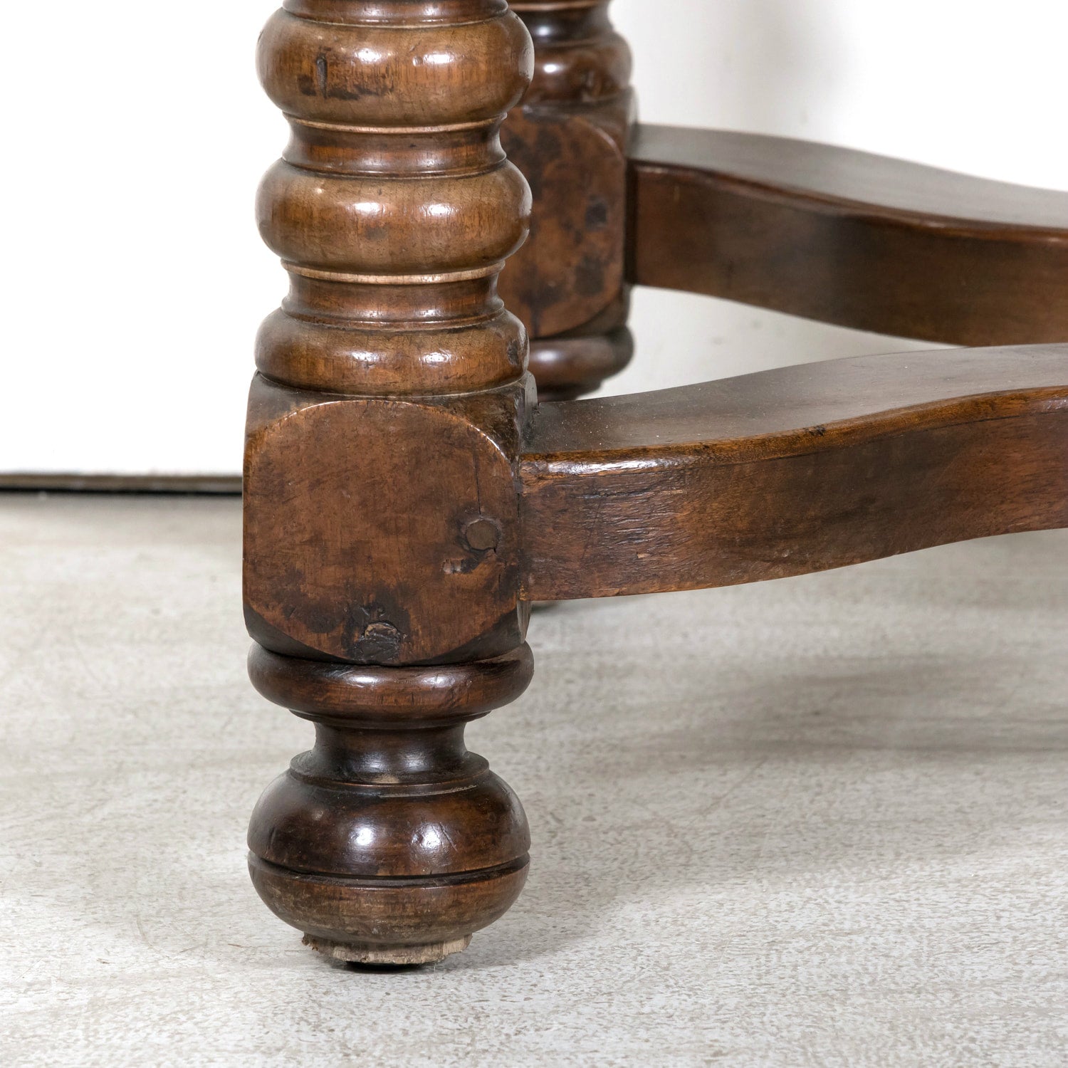 19th Century French Louis XIII Style Walnut Barley Twist Console Table