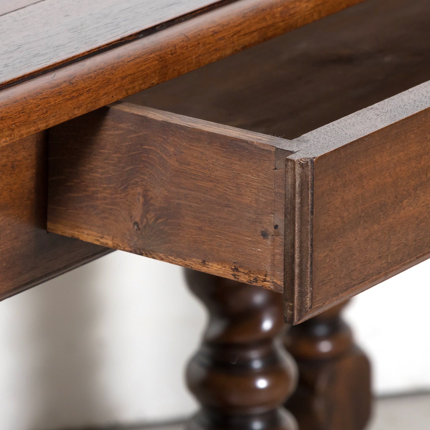 19th Century French Louis XIII Style Walnut Barley Twist Console Table