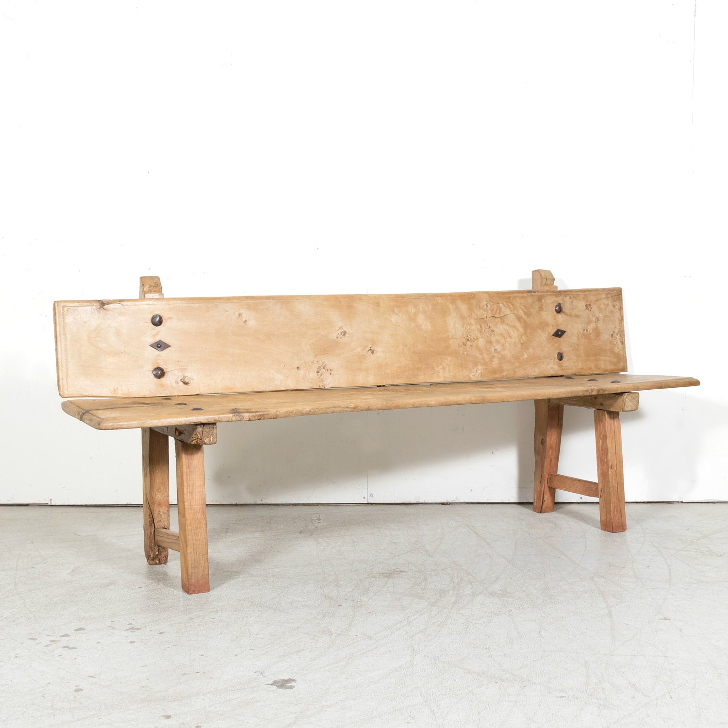 Large 18th Century Primitive Spanish Catalan Pine Bench
