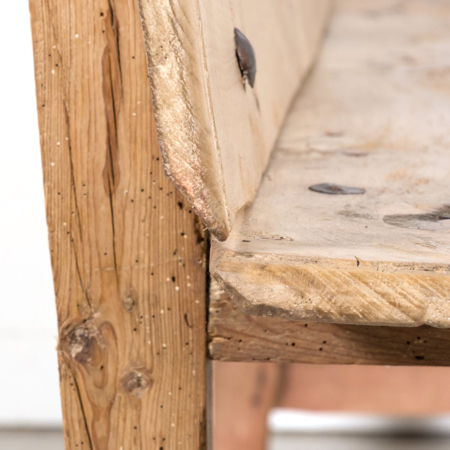 Large 18th Century Primitive Spanish Catalan Pine Bench