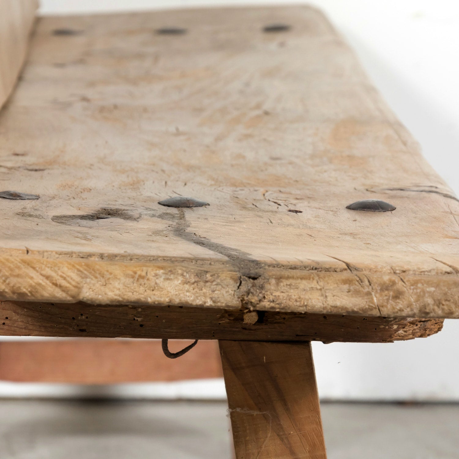 Large 18th Century Primitive Spanish Catalan Pine Bench