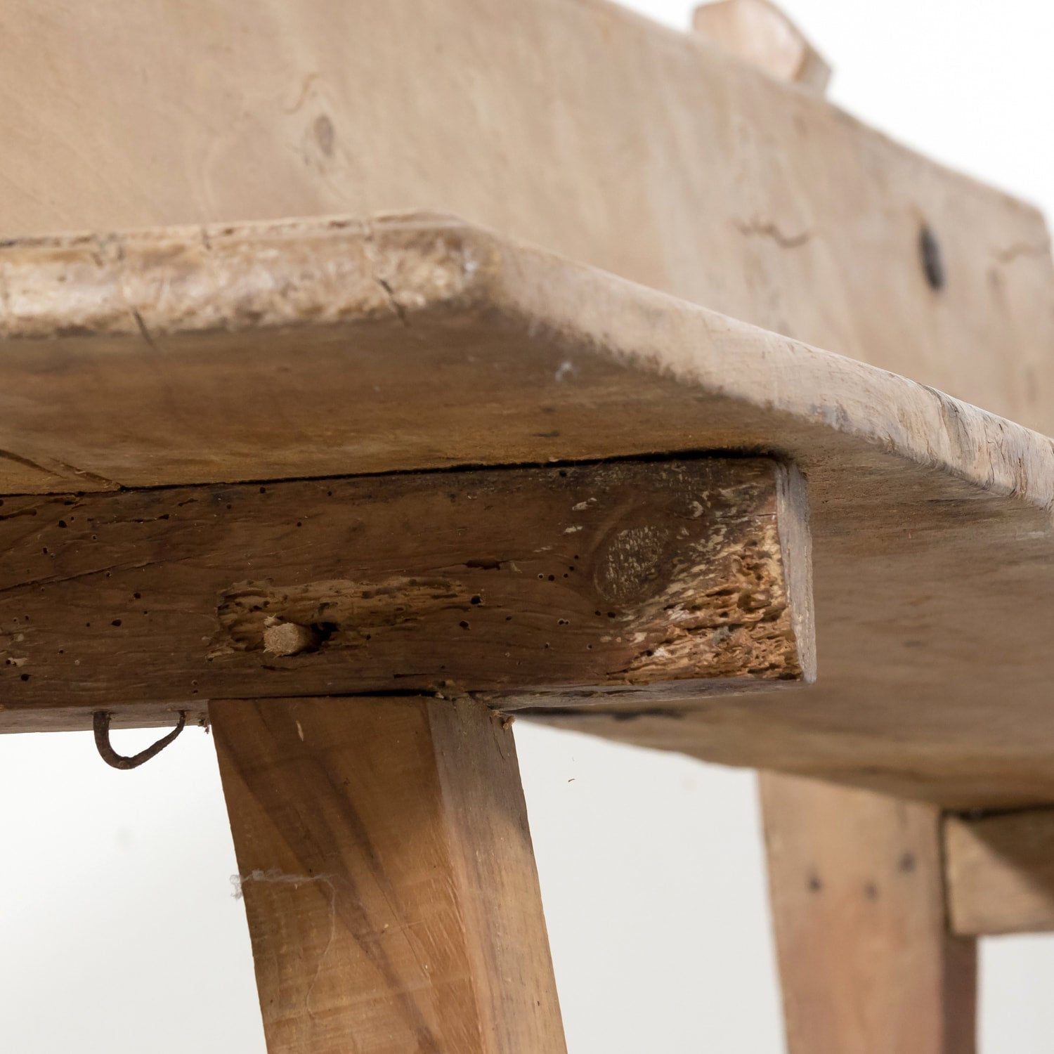 Large 18th Century Primitive Spanish Catalan Pine Bench