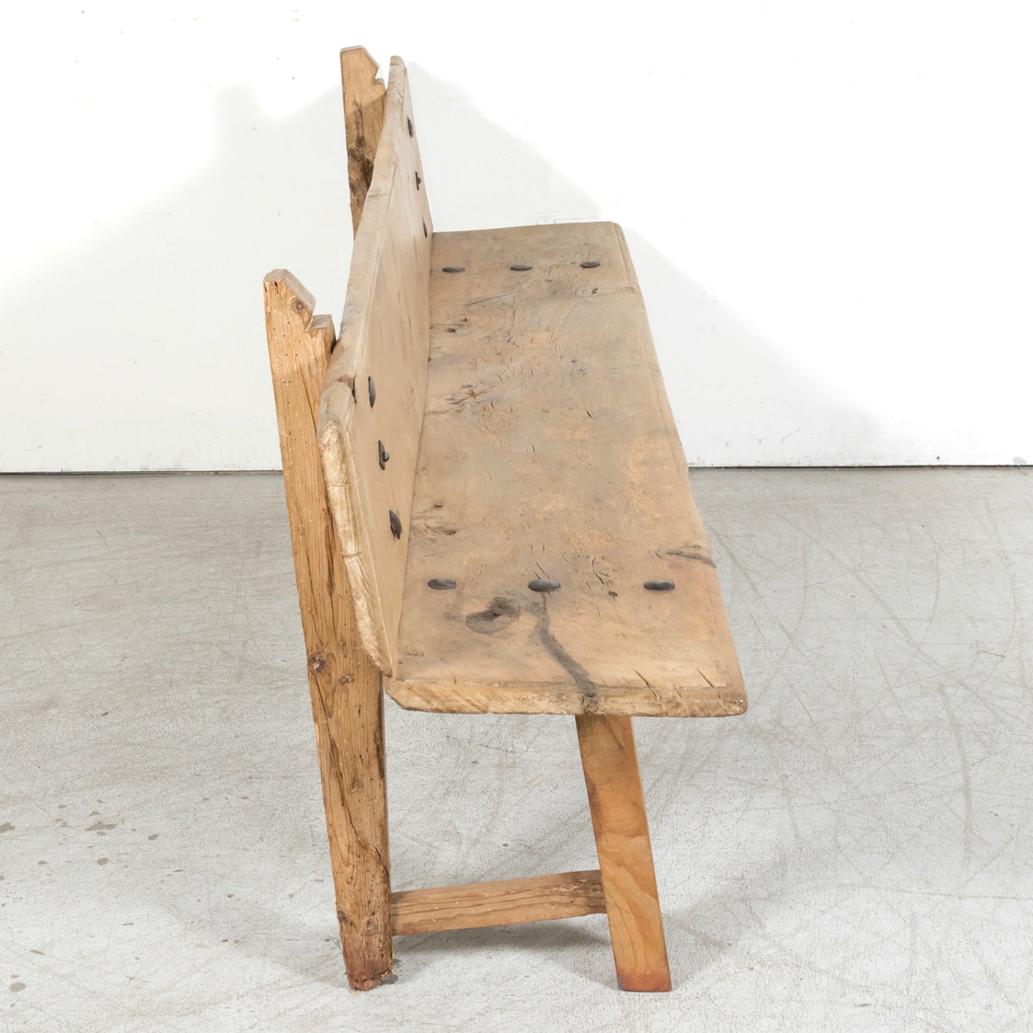 Large 18th Century Primitive Spanish Catalan Pine Bench