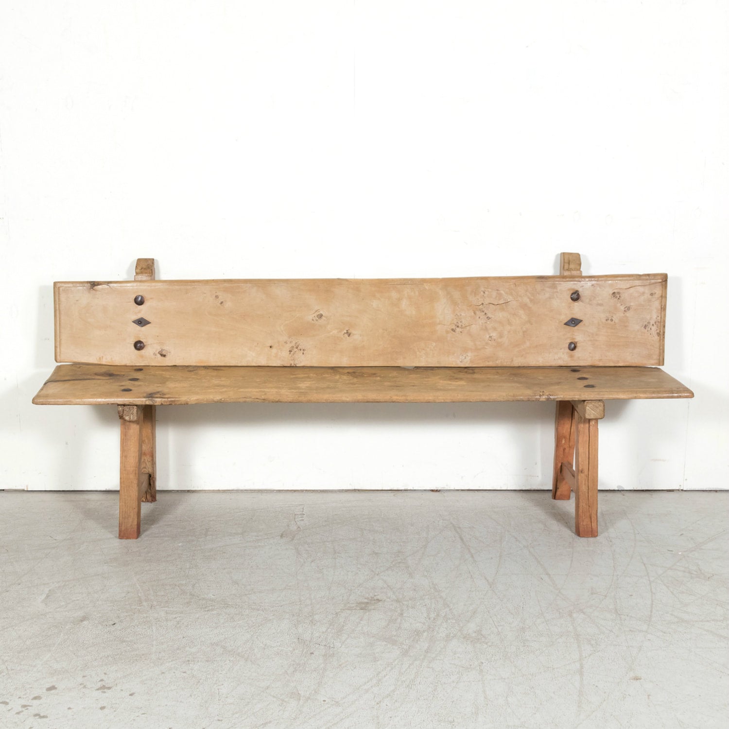 Large 18th Century Primitive Spanish Catalan Pine Bench