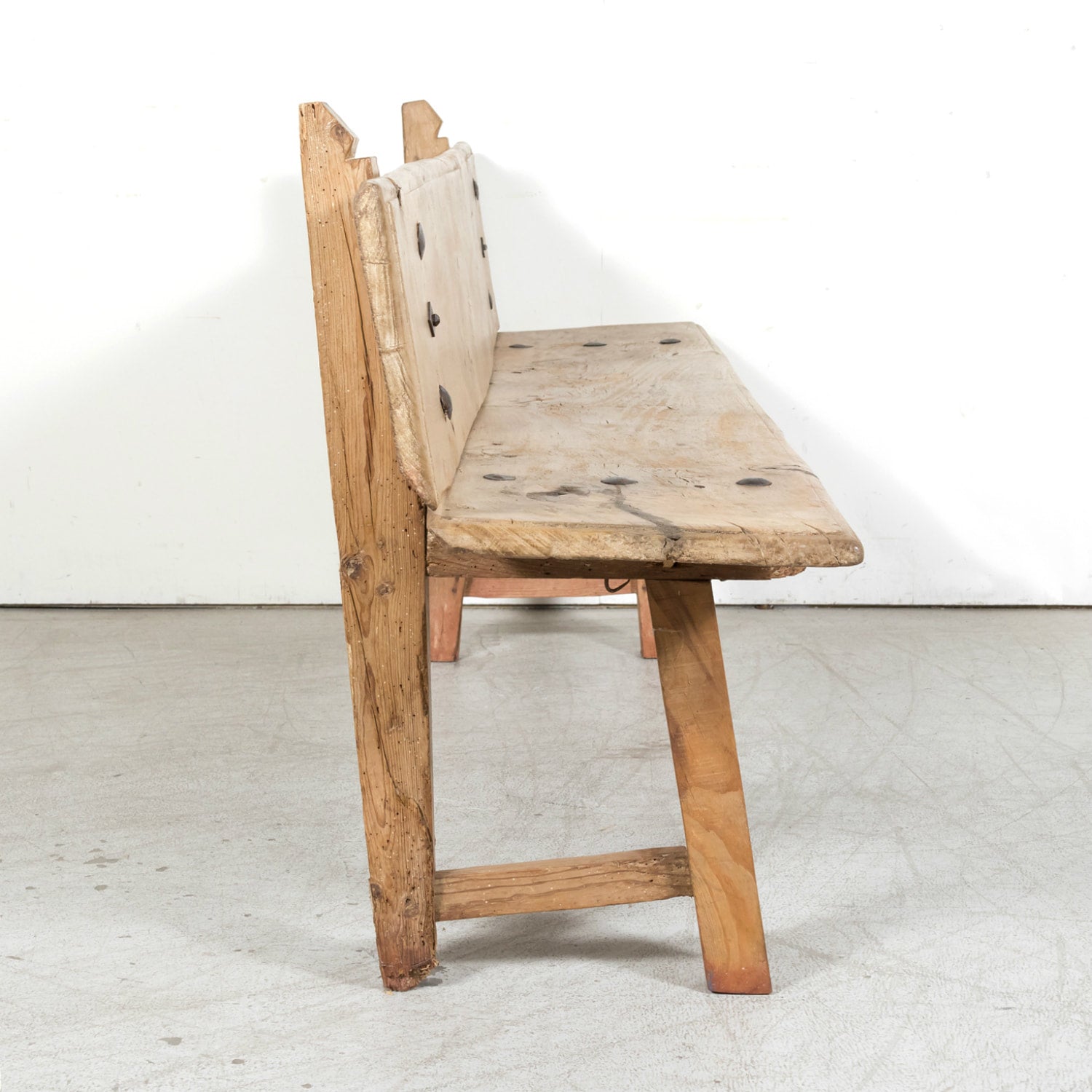 Large 18th Century Primitive Spanish Catalan Pine Bench