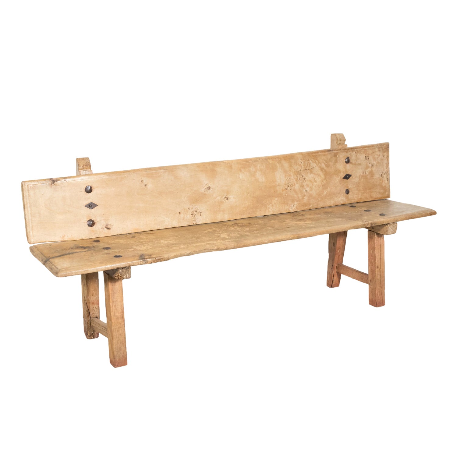 Large 18th Century Primitive Spanish Catalan Pine Bench