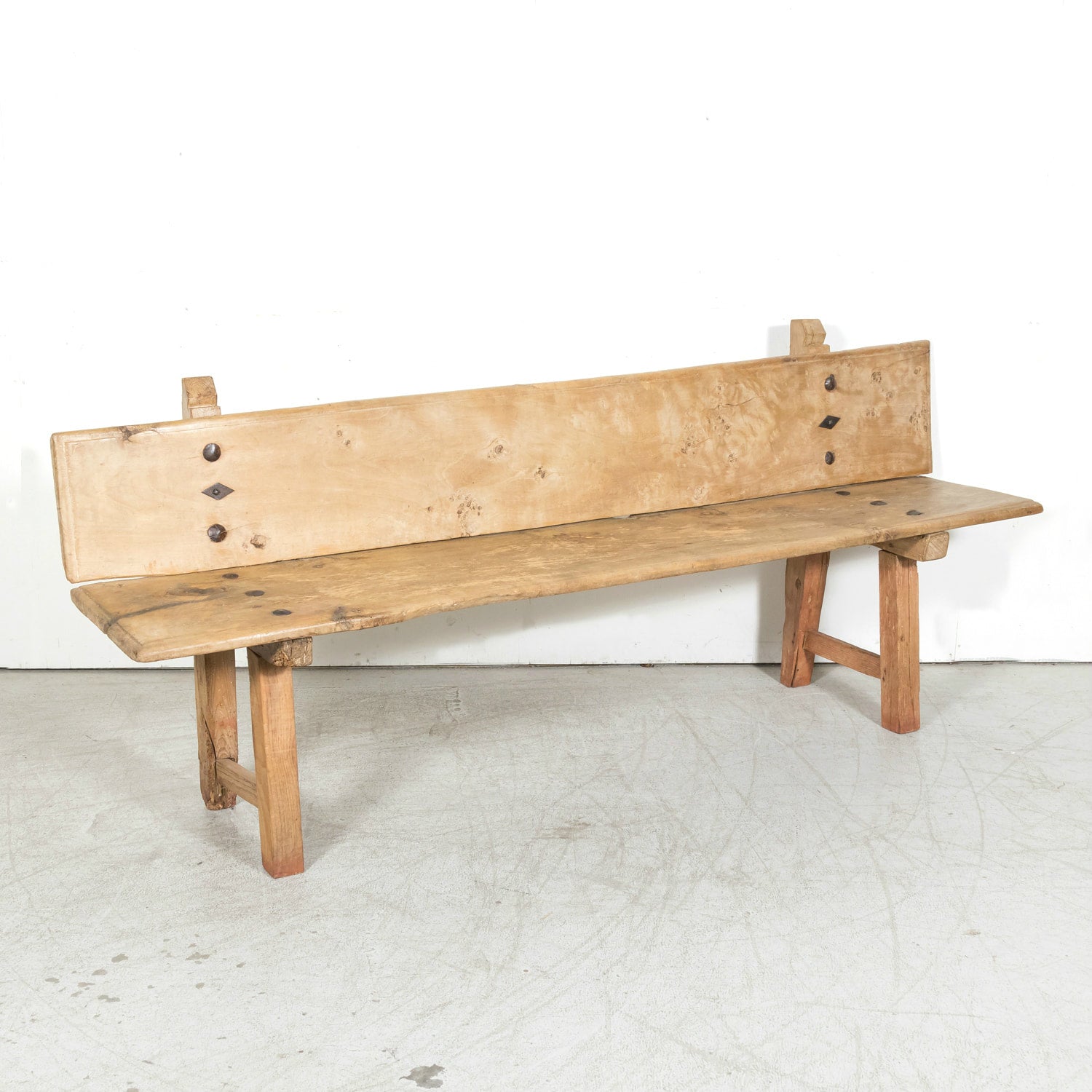 Large 18th Century Primitive Spanish Catalan Pine Bench