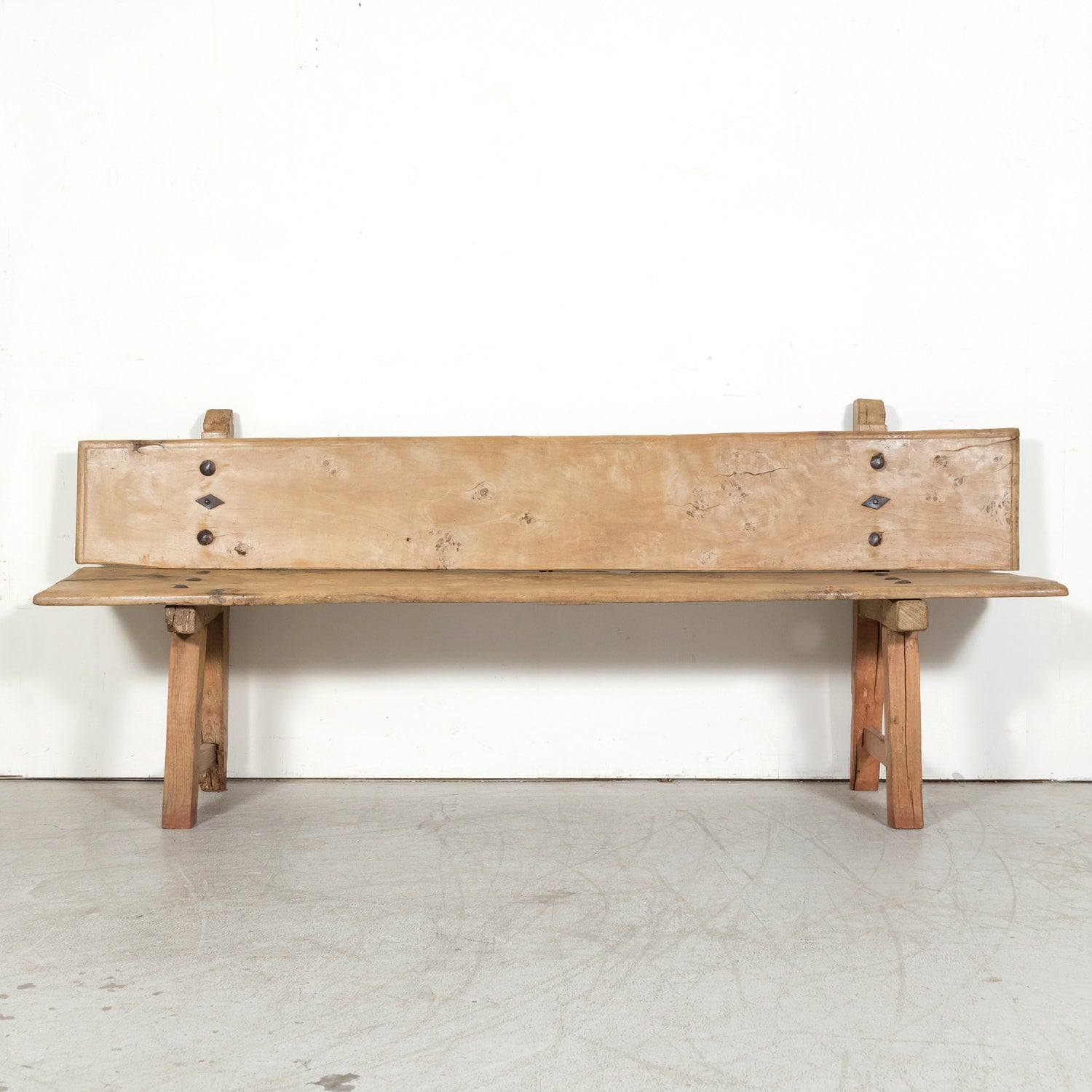 Large 18th Century Primitive Spanish Catalan Pine Bench