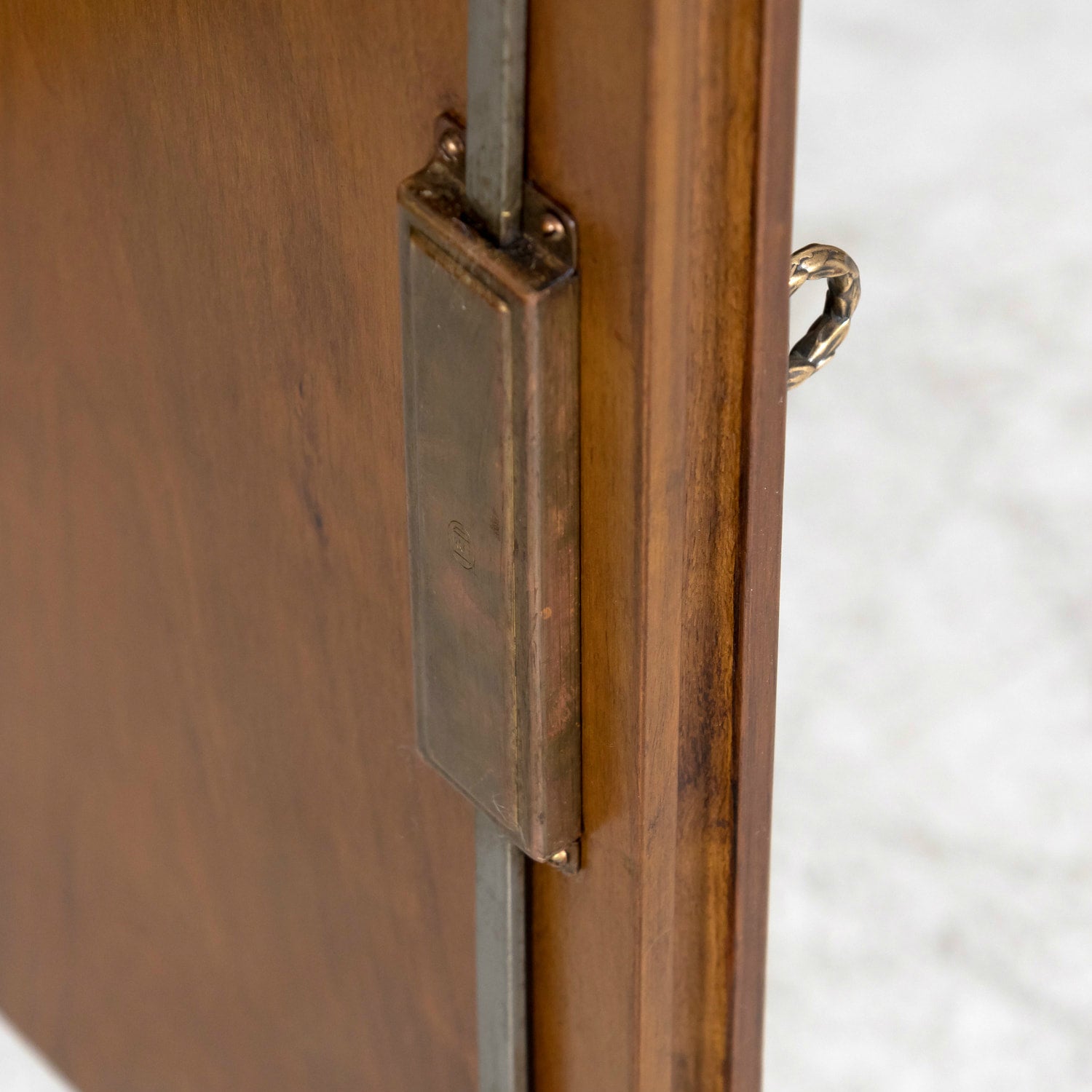 Antique French 20th Century Louis XVI Style Walnut Enfilade Buffet with Gray Marble Top