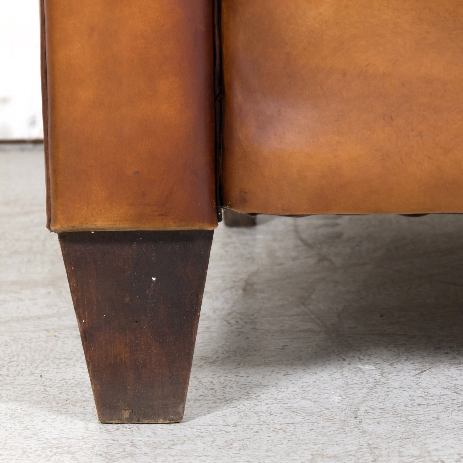 1930s Pair of French Art Deco Period Cognac Leather Club Chairs