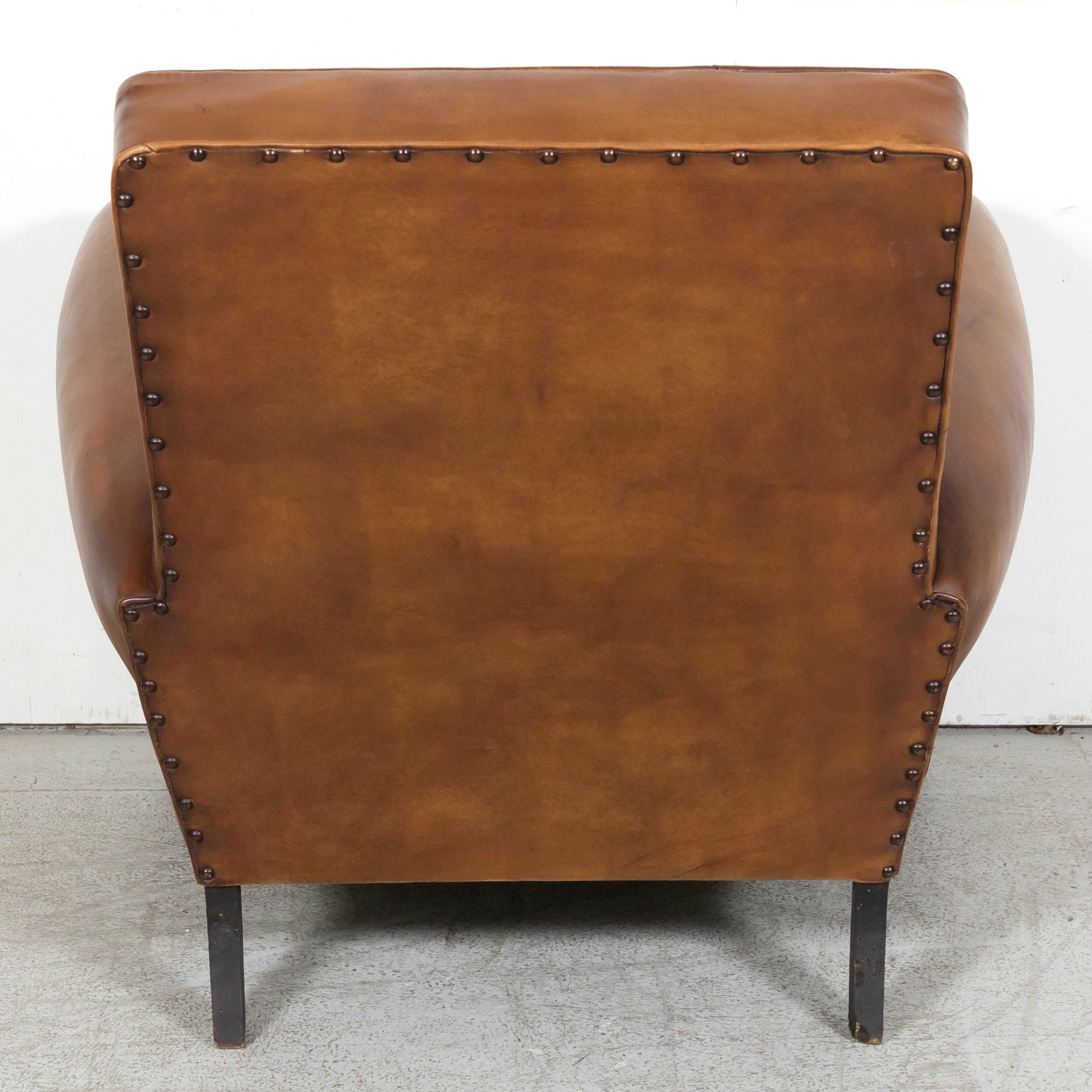 1930s Pair of French Art Deco Period Cognac Leather Club Chairs