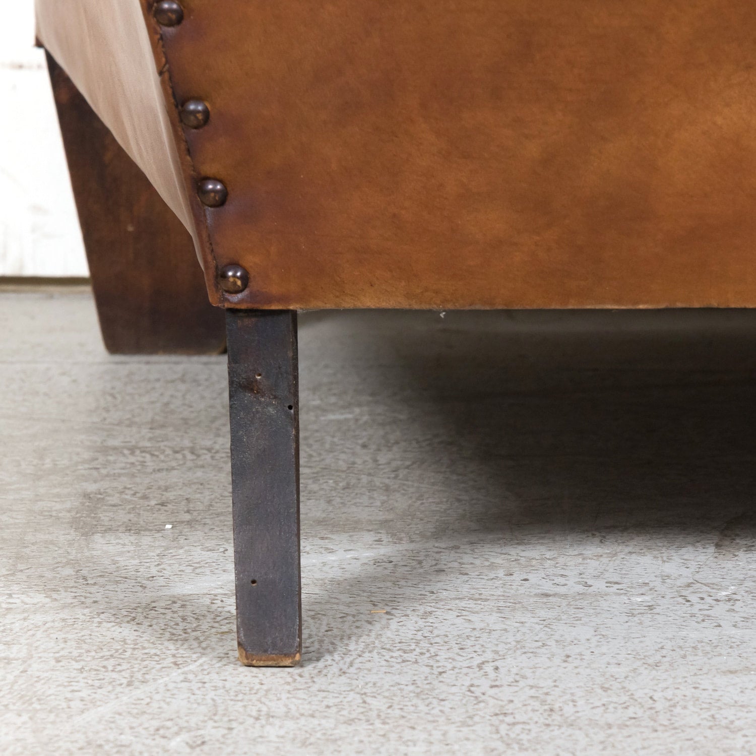 1930s Pair of French Art Deco Period Cognac Leather Club Chairs