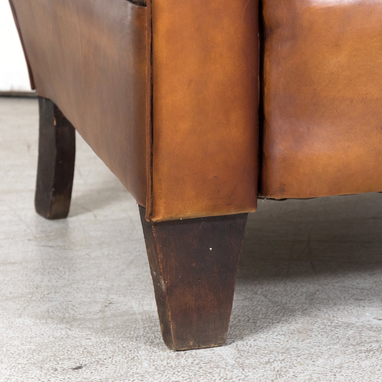 1930s Pair of French Art Deco Period Cognac Leather Club Chairs