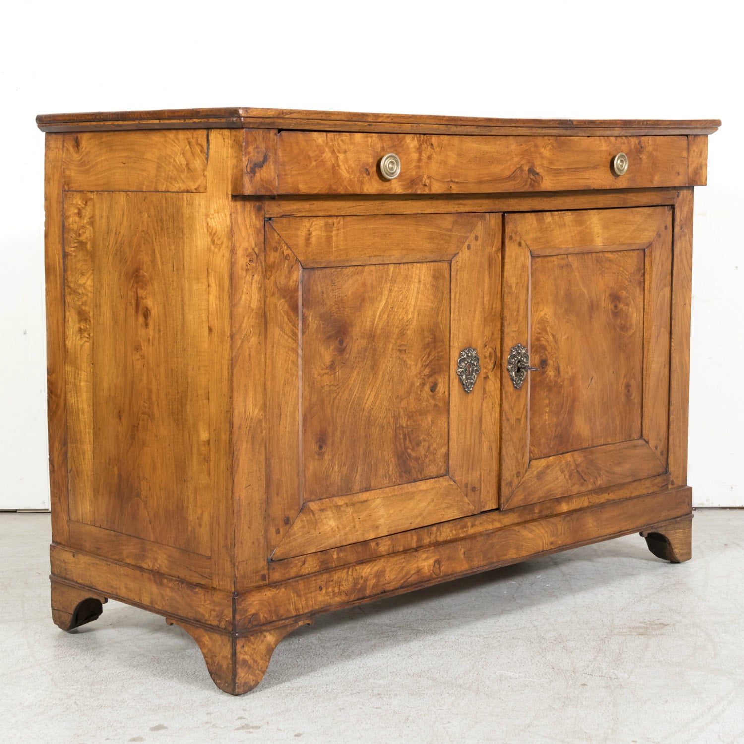 19th Century French Louis Philippe Period Burled Chestnut Buffet