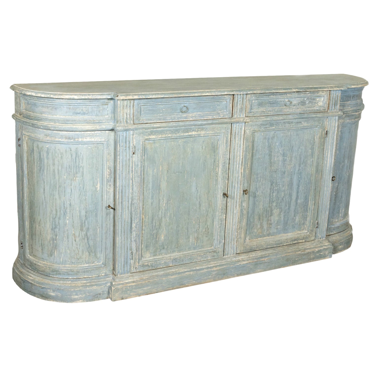 Painted Italian Four-Door Demilune Enfilade Buffet