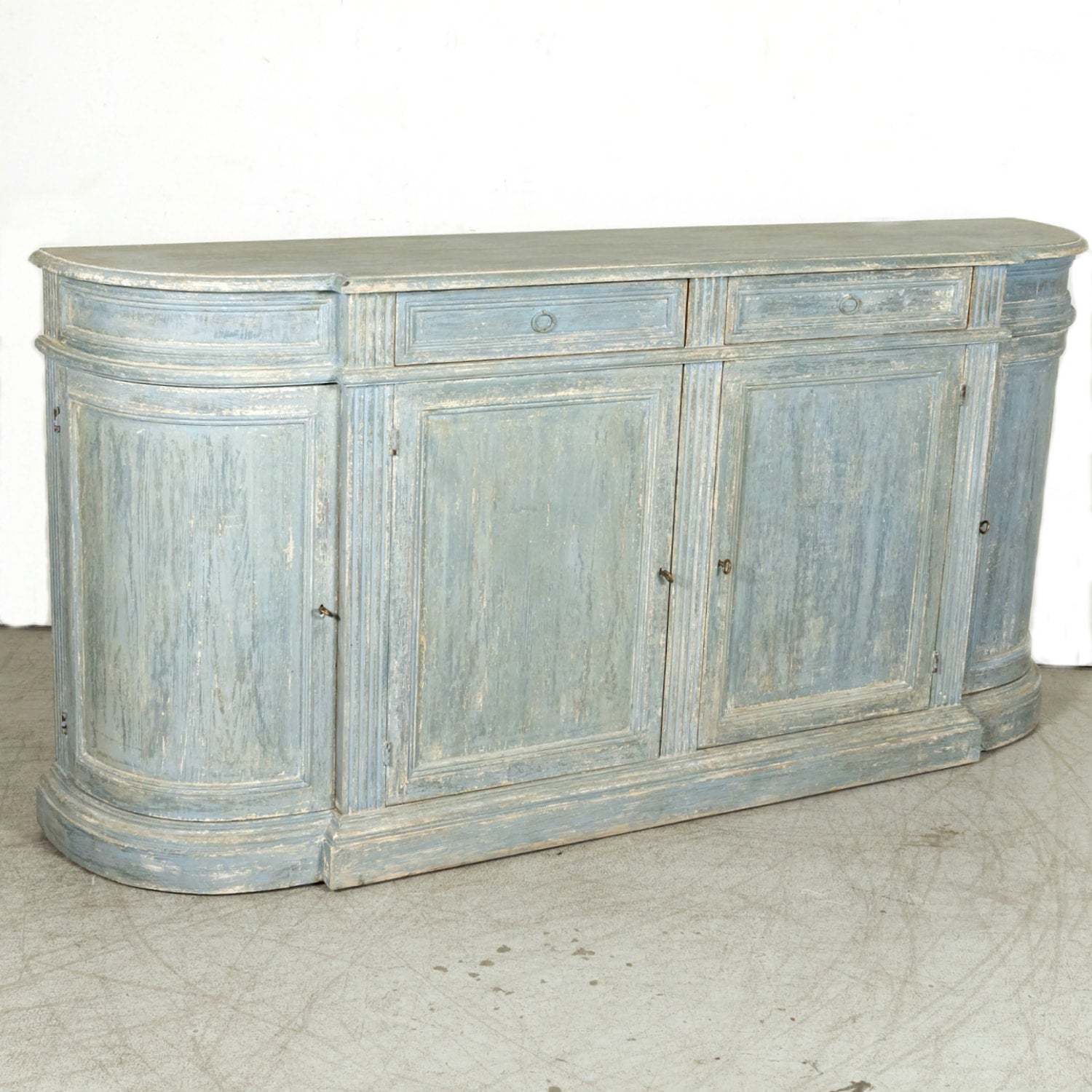 Painted Italian Four-Door Demilune Enfilade Buffet