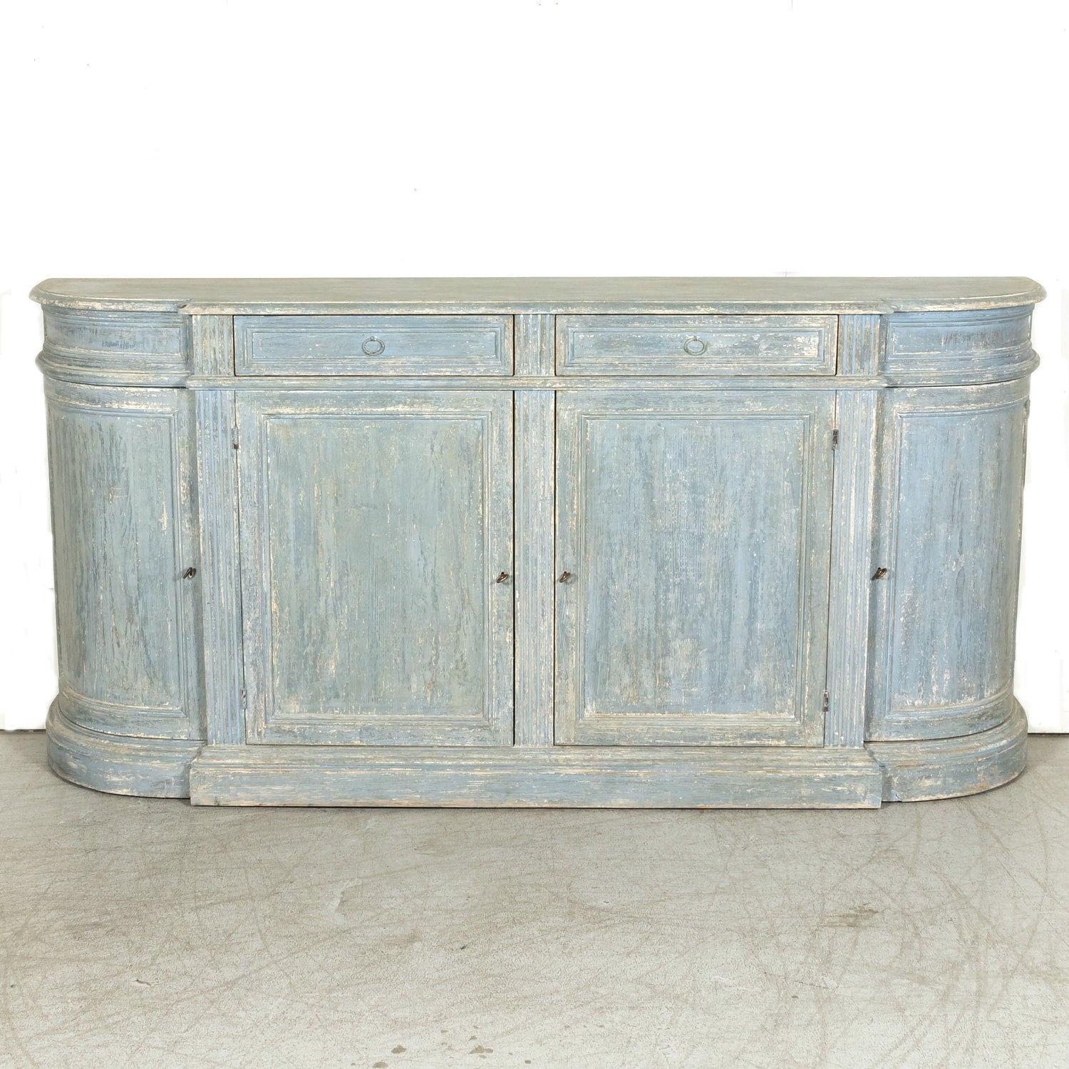 Painted Italian Four-Door Demilune Enfilade Buffet