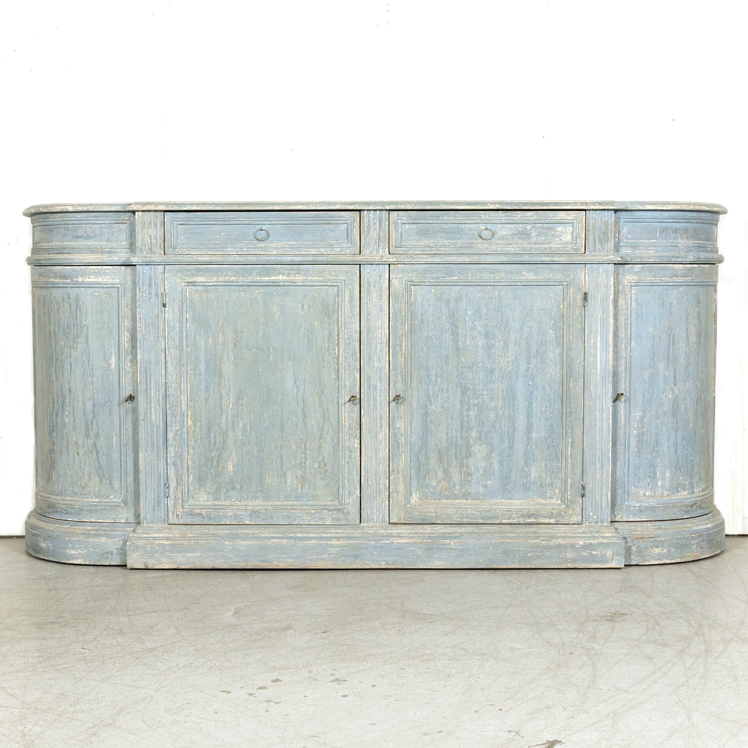 Painted Italian Four-Door Demilune Enfilade Buffet