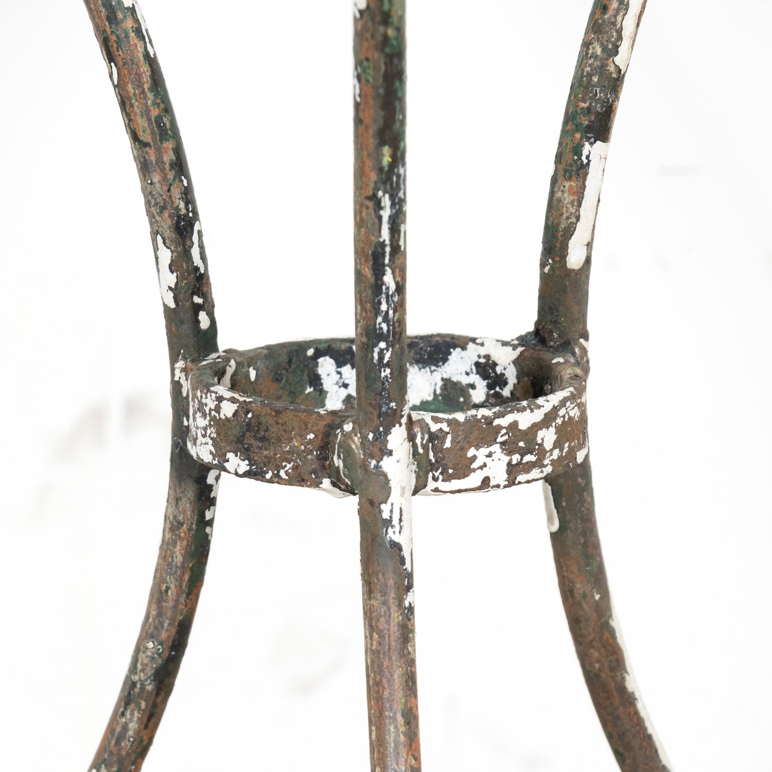 19th Century French Bistro or Garden Table with Round Slate Top and Painted Iron Base