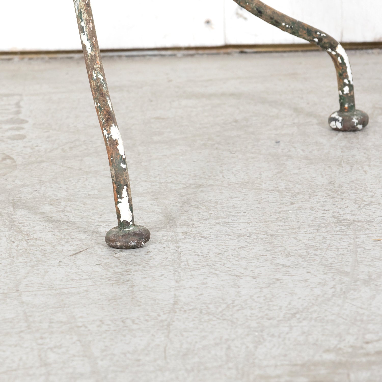 19th Century French Bistro or Garden Table with Round Slate Top and Painted Iron Base