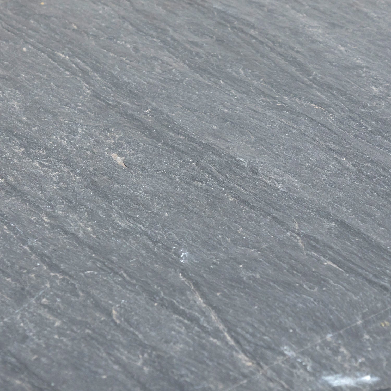 19th Century French Bistro or Garden Table with Round Slate Top and White Painted Iron Base  