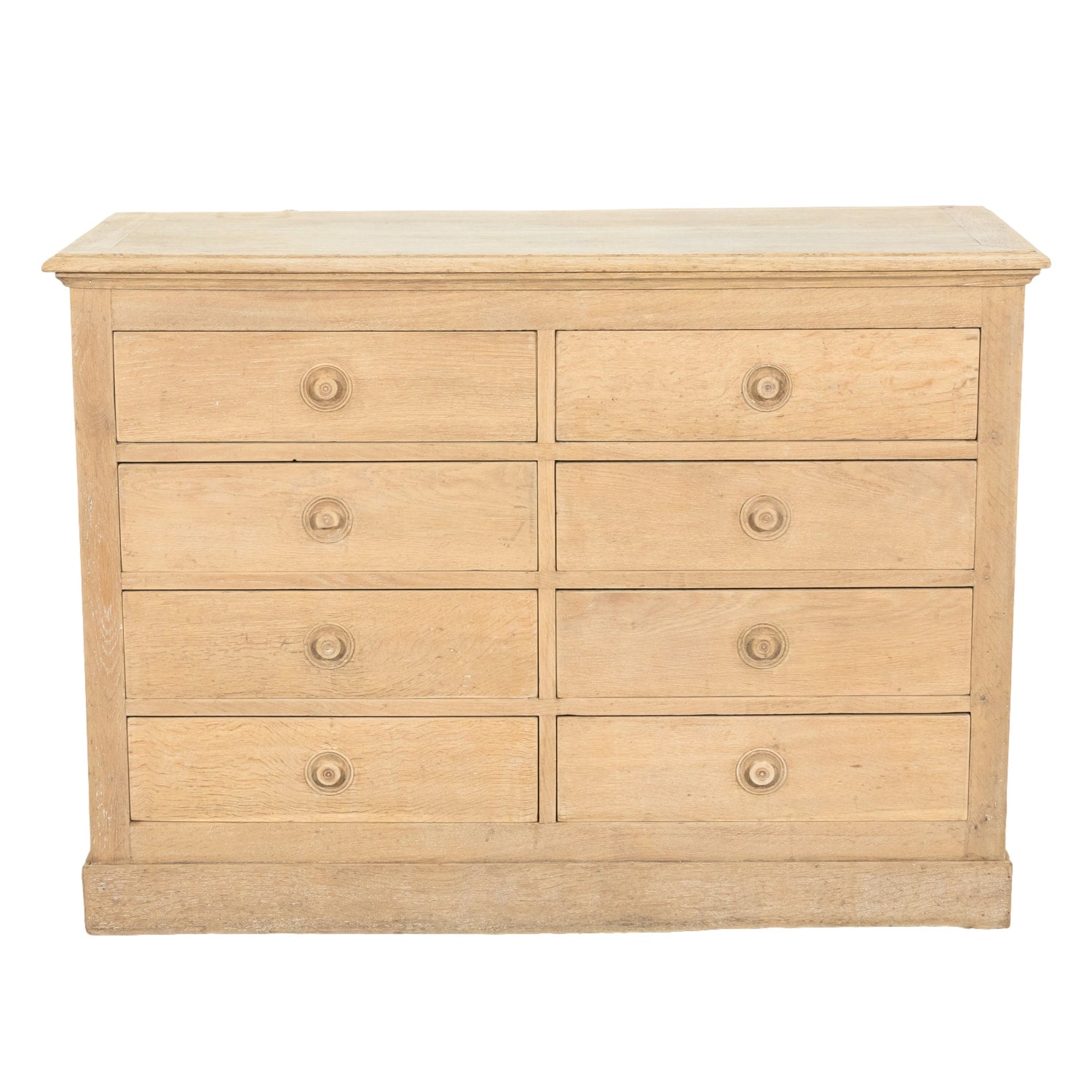 Vintage French Bleached Oak Meuble de Metiers or Workshop Chest of Drawers