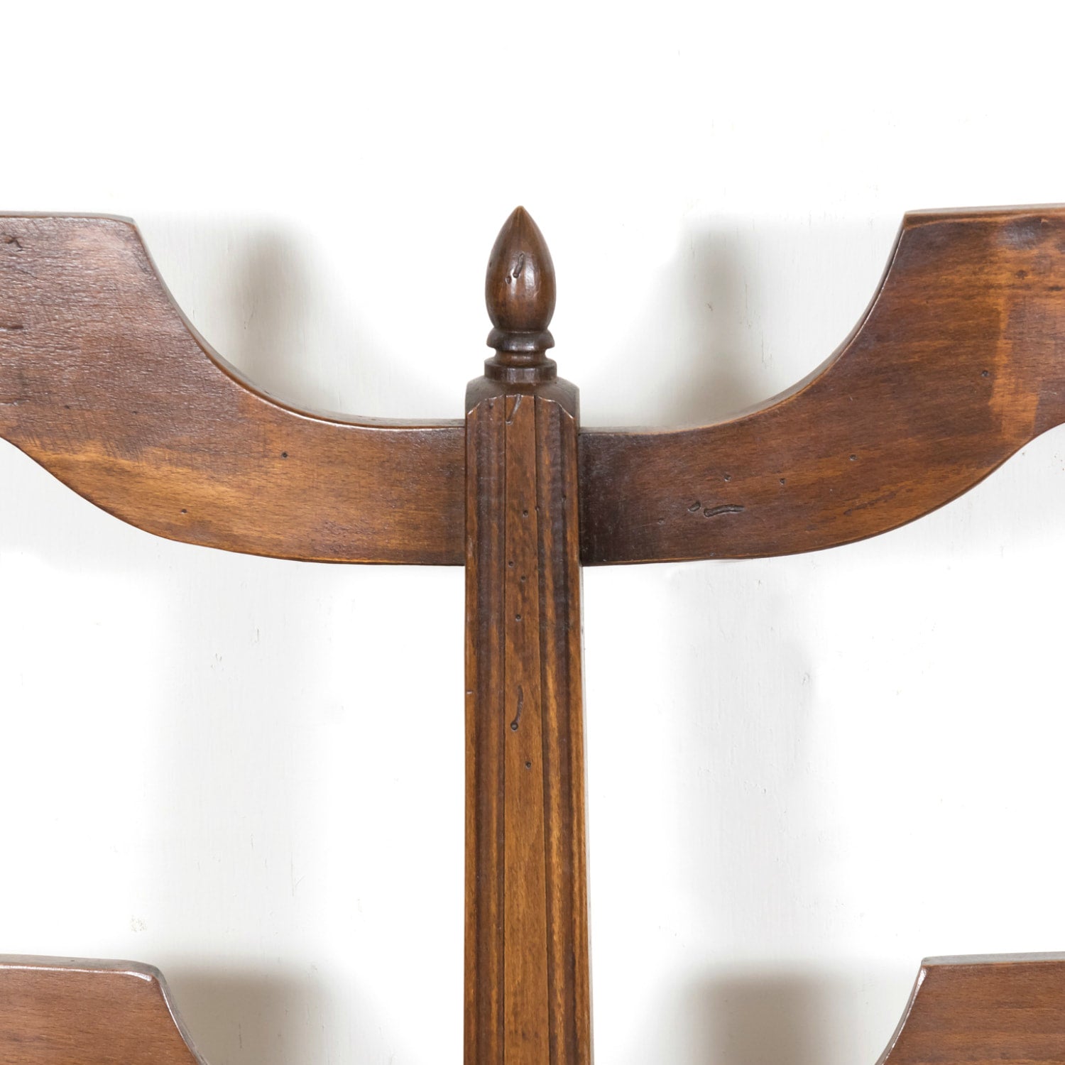 Antique Country French Walnut Ladder Back Settee or Radassier with Rush Seat