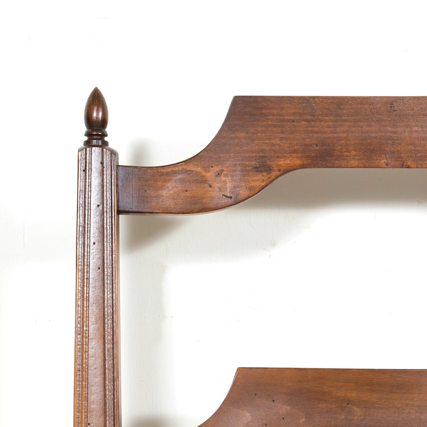 Antique Country French Walnut Ladder Back Settee or Radassier with Rush Seat