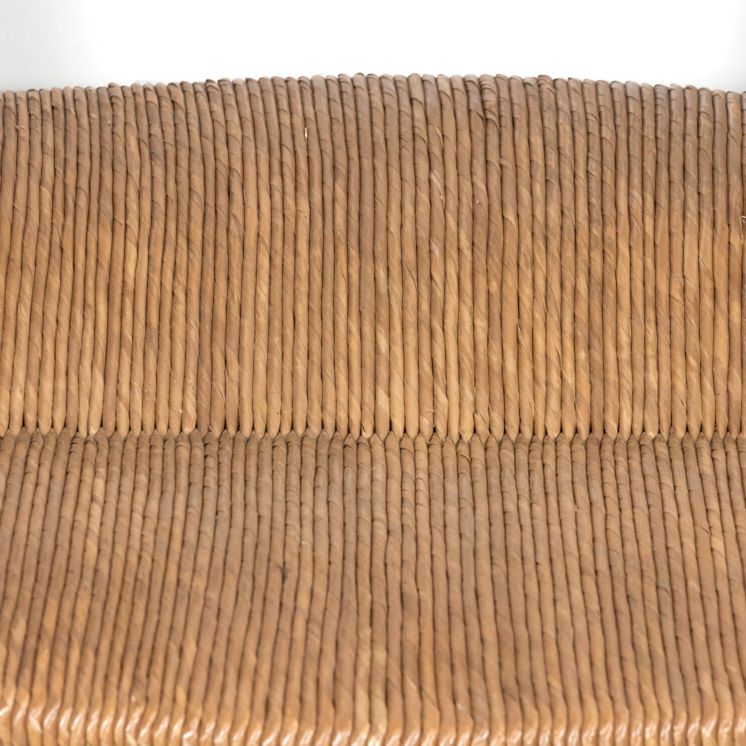 Antique Country French Walnut Ladder Back Settee or Radassier with Rush Seat