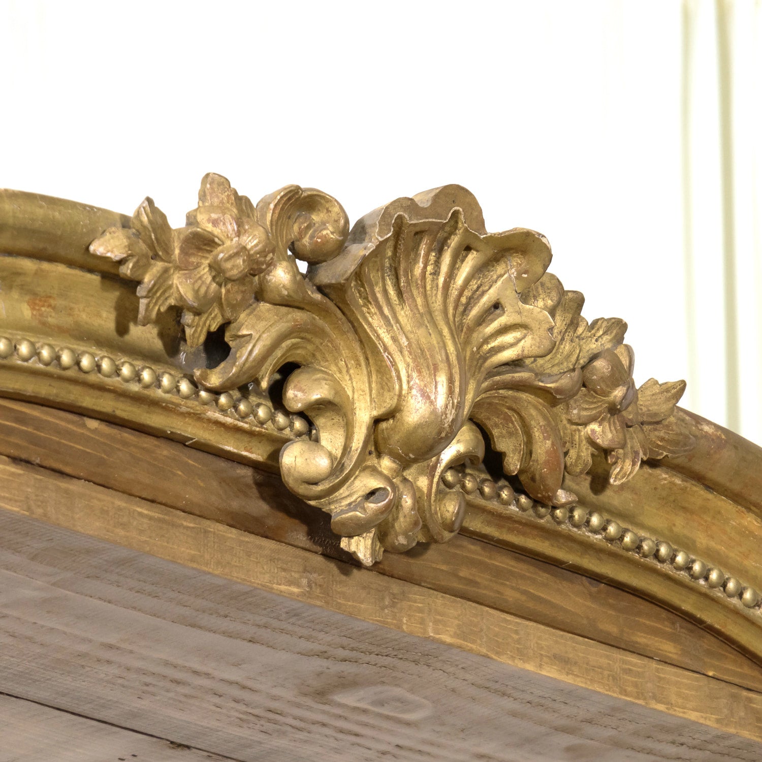 Pair of French Industrial Artist's Shelves or Display Shelves with 19th Century Louis XV Style Giltwood Pelmets