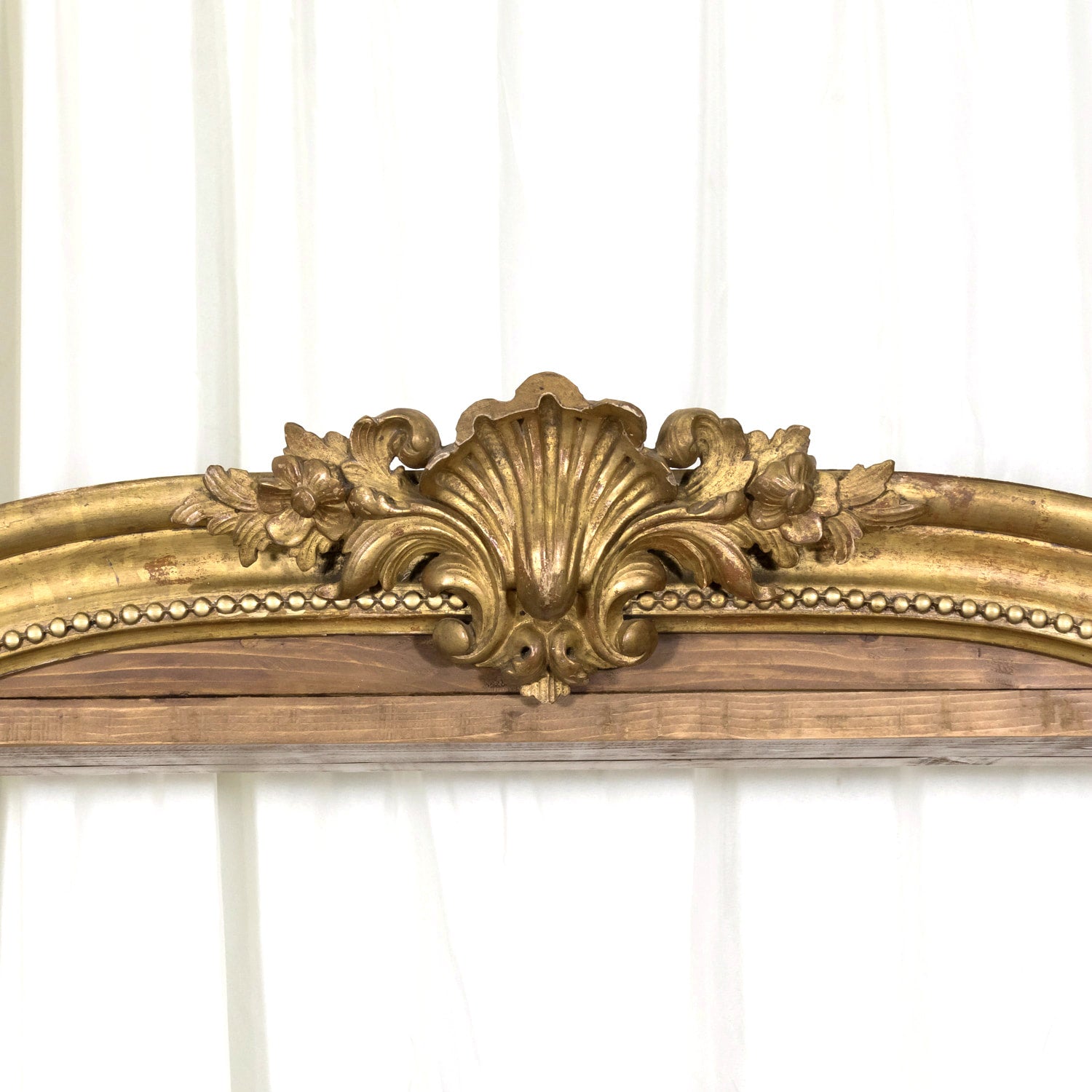 Pair of French Industrial Artist's Shelves or Display Shelves with 19th Century Louis XV Style Giltwood Pelmets