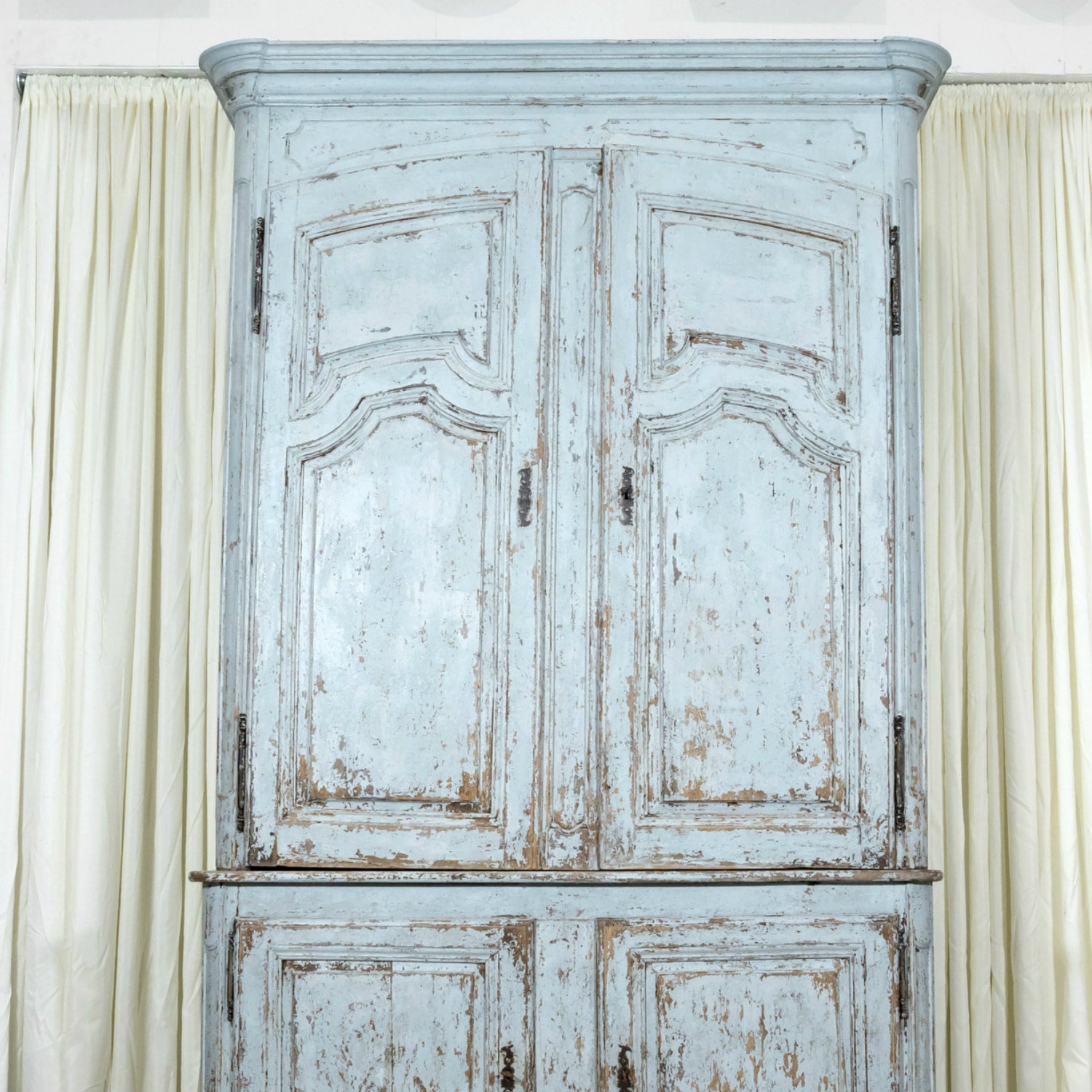 Large 17th Century French Louis XIV Period Painted Buffet Deux Corps