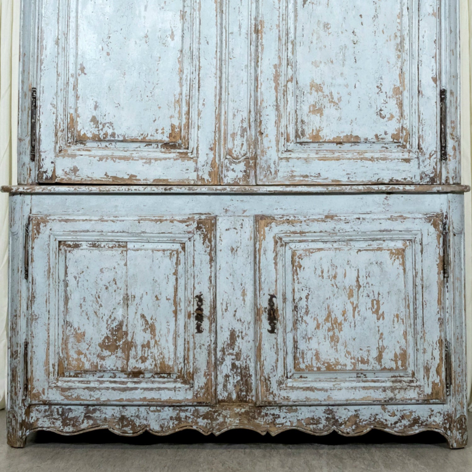 Large 17th Century French Louis XIV Period Painted Buffet Deux Corps