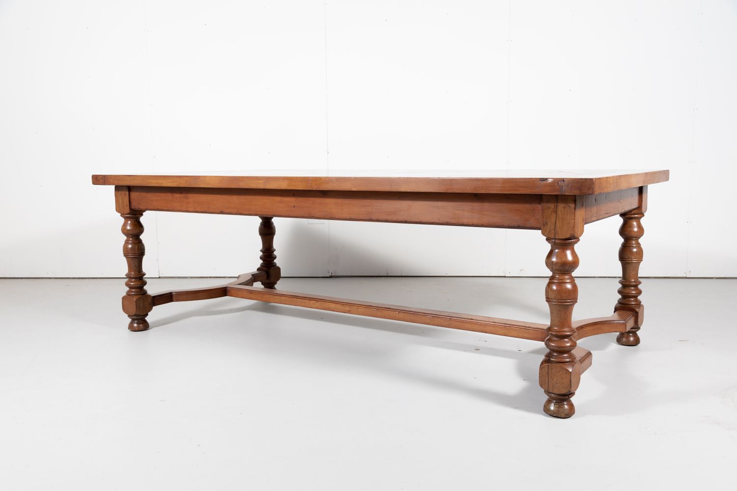 Antique French Walnut Louis Philippe Farm Table with Parquetry Inlay