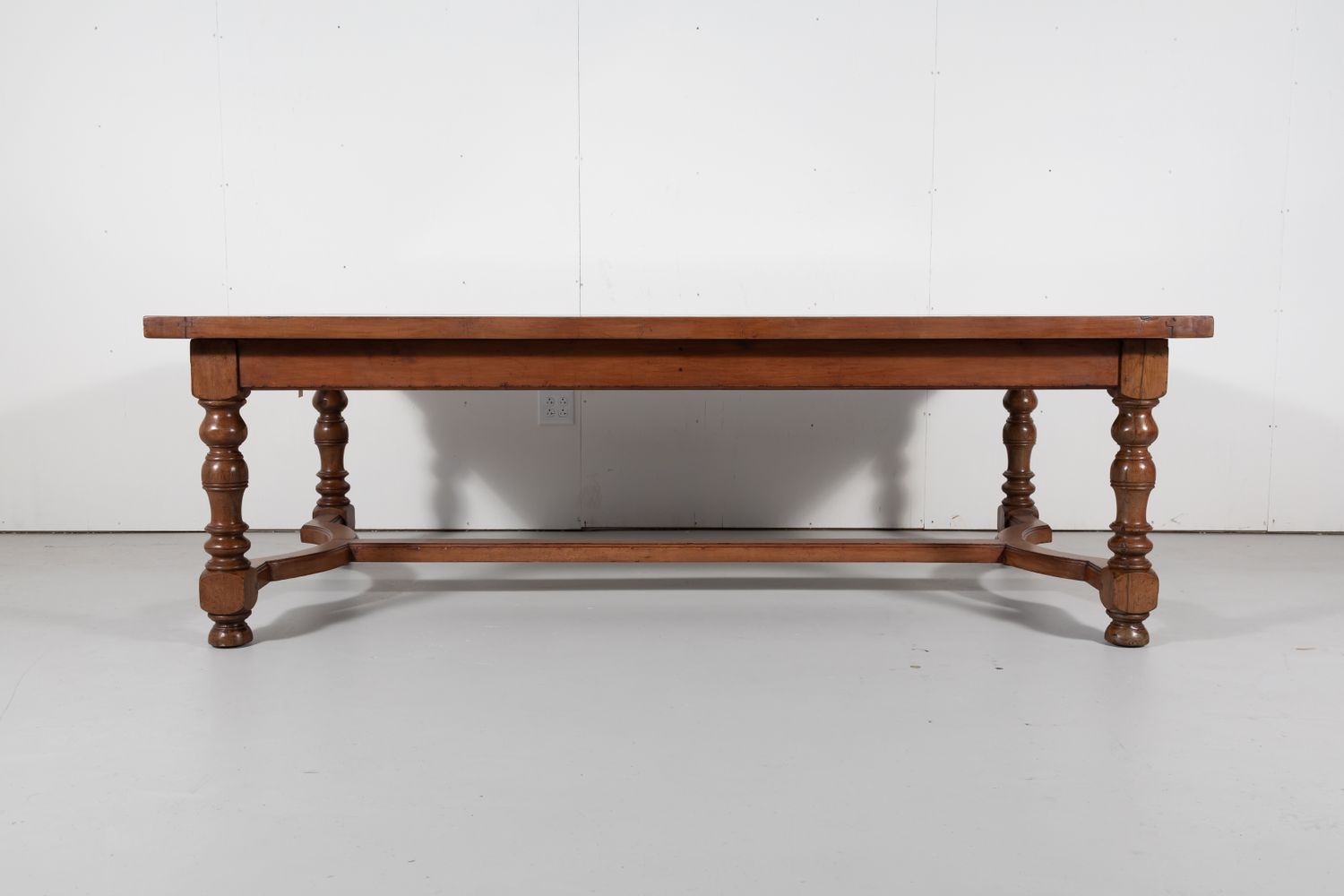 Antique French Walnut Louis Philippe Farm Table with Parquetry Inlay
