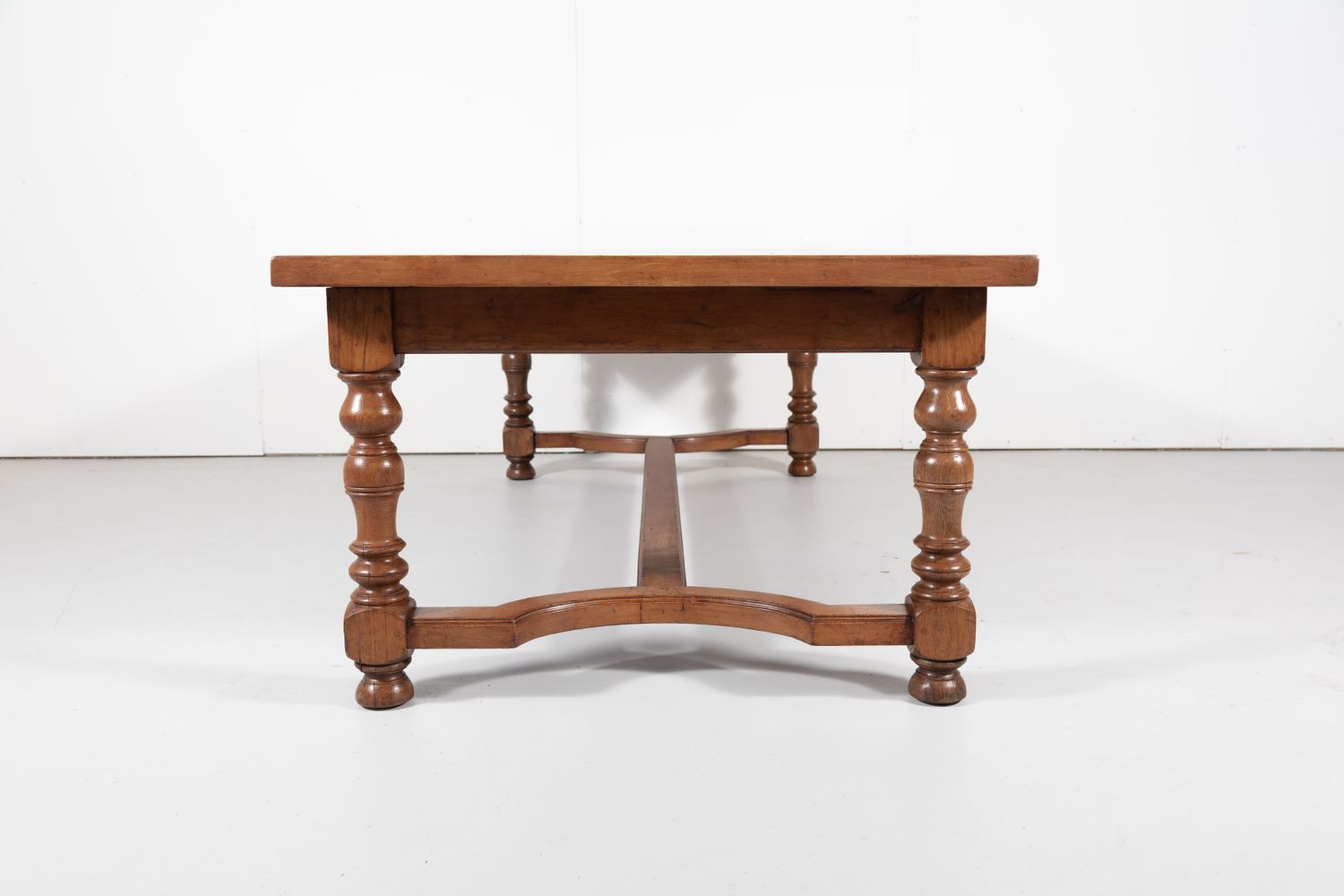 Antique French Walnut Louis Philippe Farm Table with Parquetry Inlay