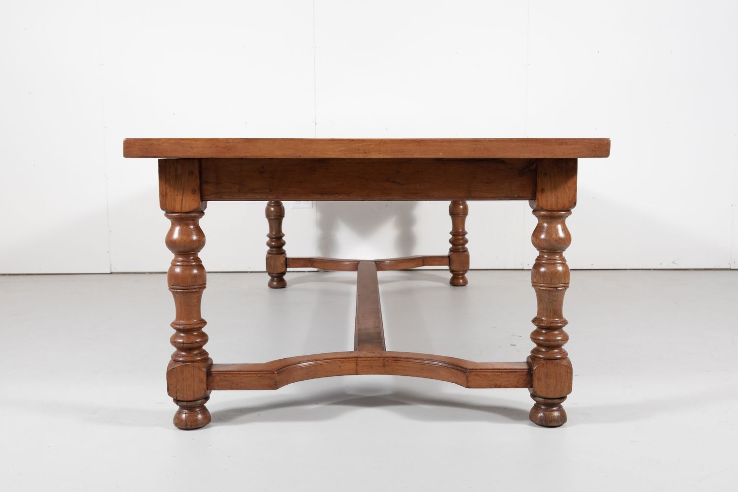 Antique French Walnut Louis Philippe Farm Table with Parquetry Inlay