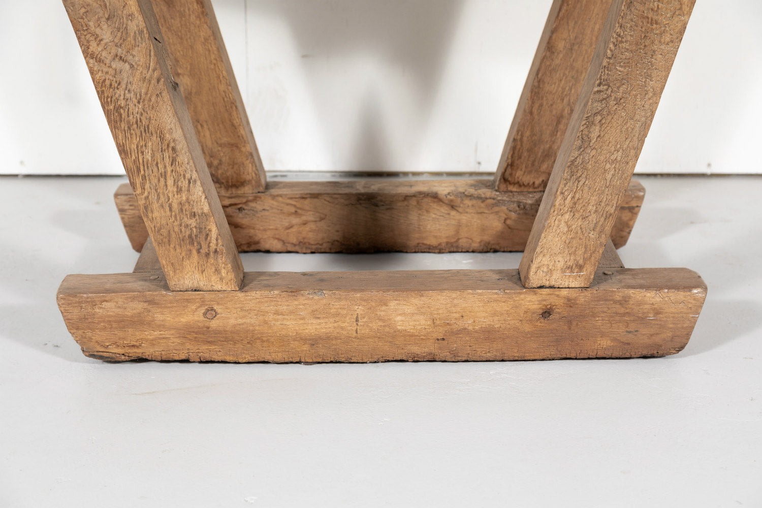 Antique French Industrial Workbench with Iron Top