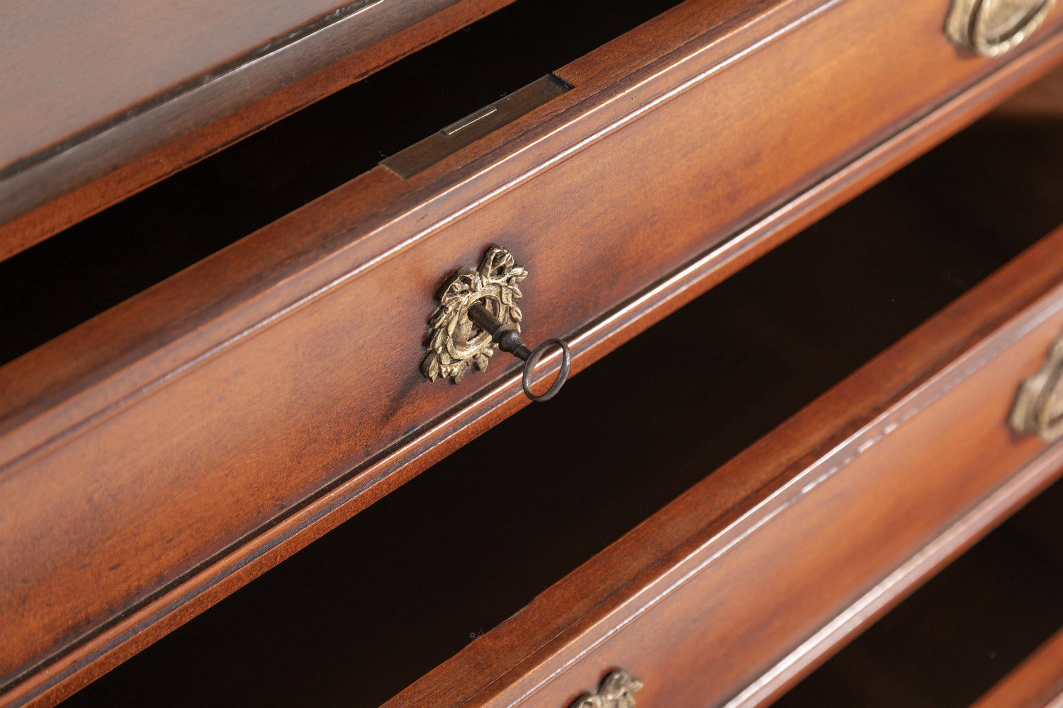 French Louis XVI Style Three-Drawer Walnut Commode 