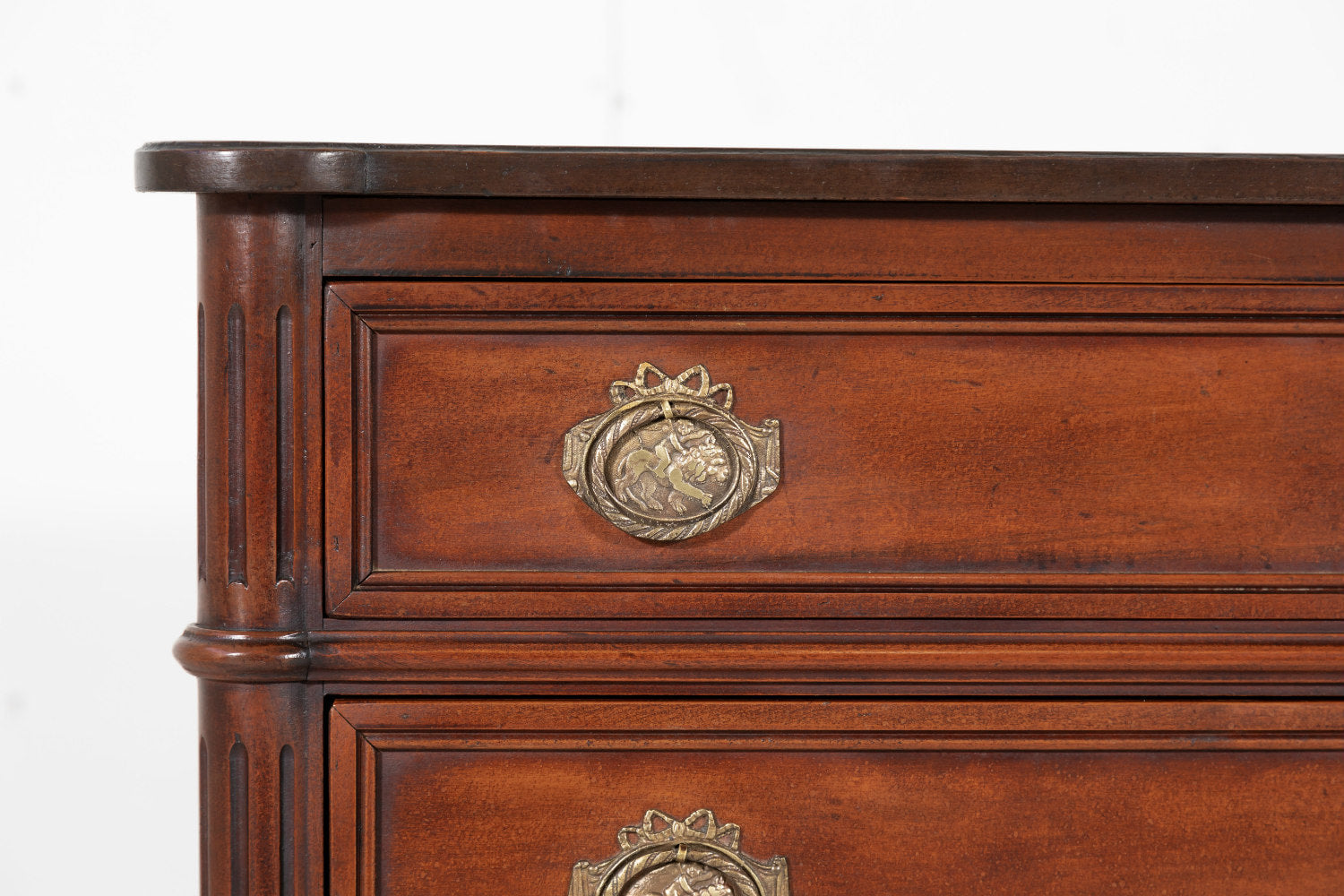 French Louis XVI Style Three-Drawer Walnut Commode 